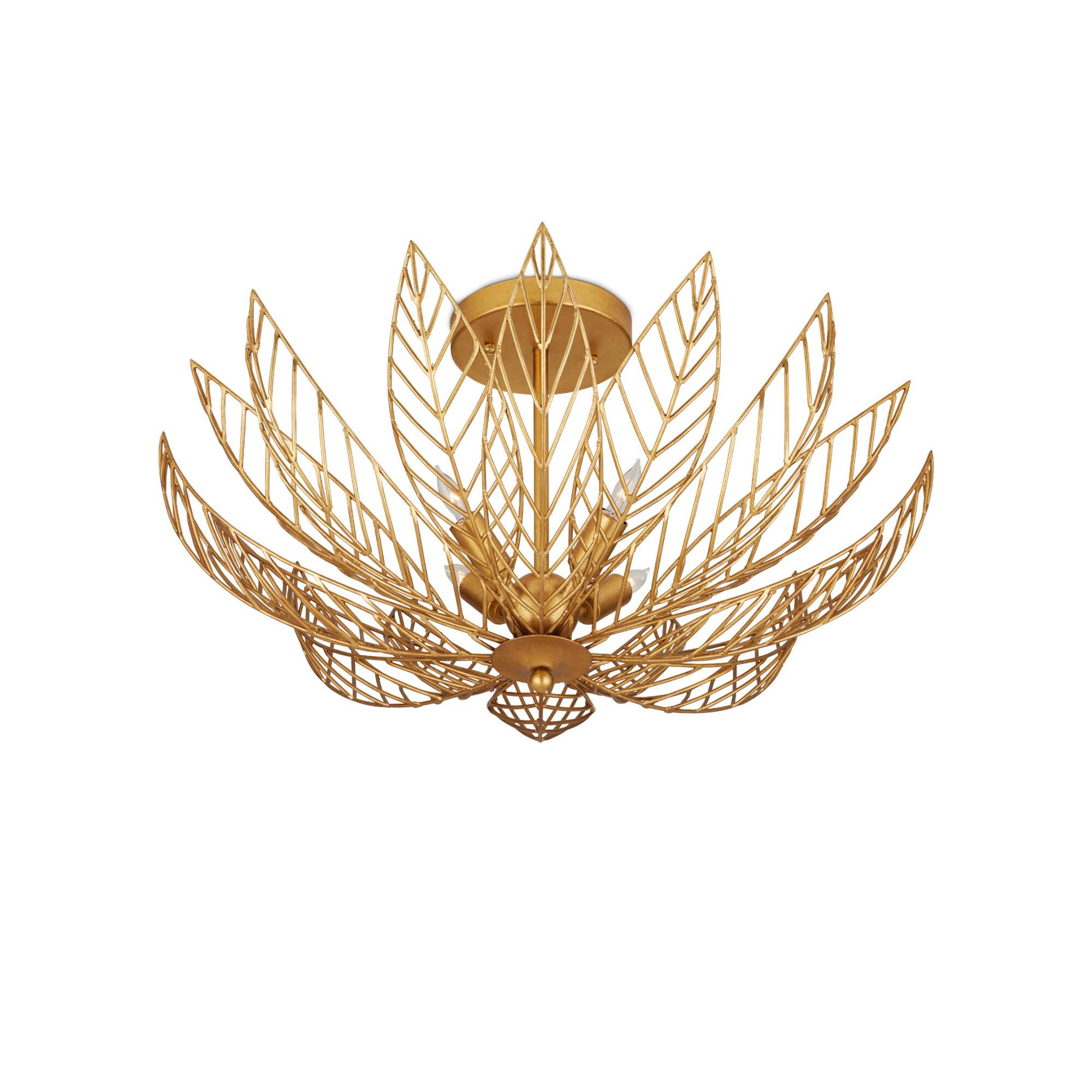 Leaflace 26 Inch Semi Flush Mount by Currey and Company