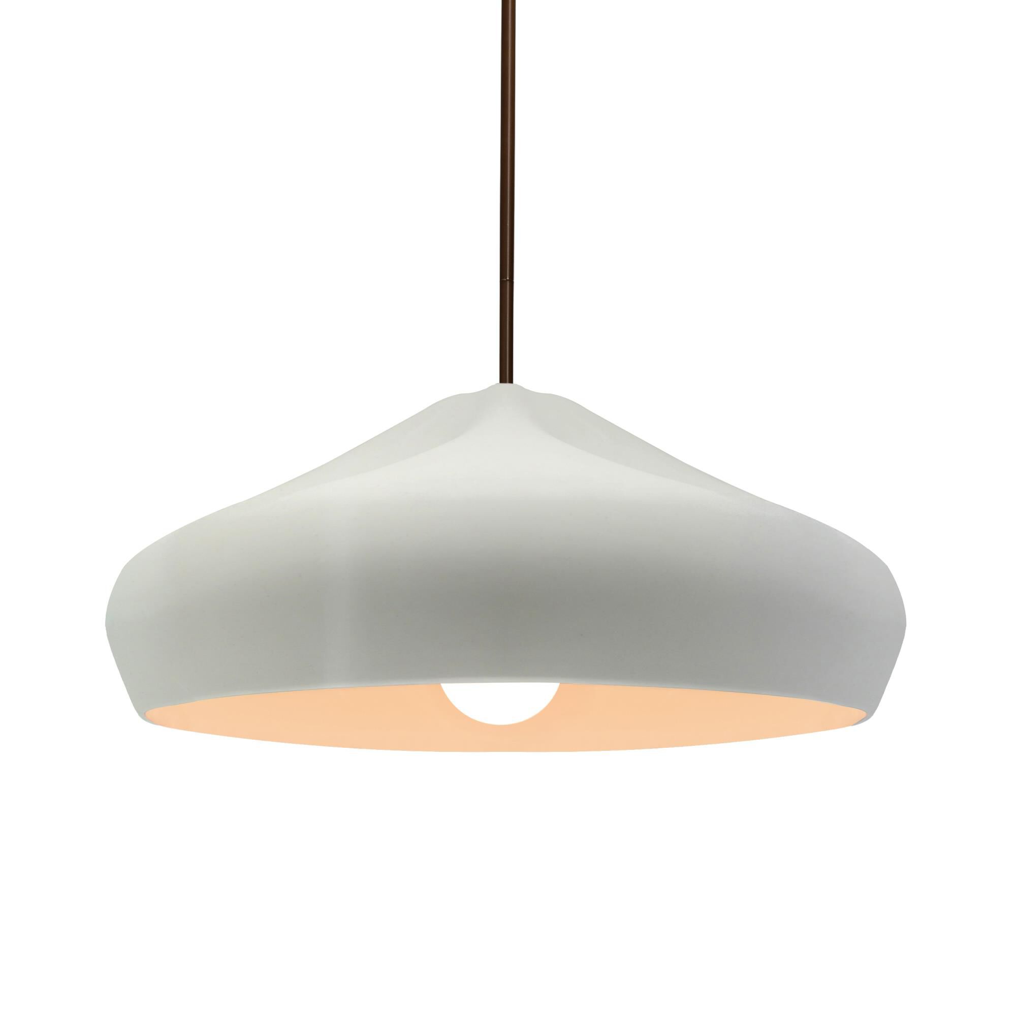 Shown in Dark Bronze finish and Matte White shade