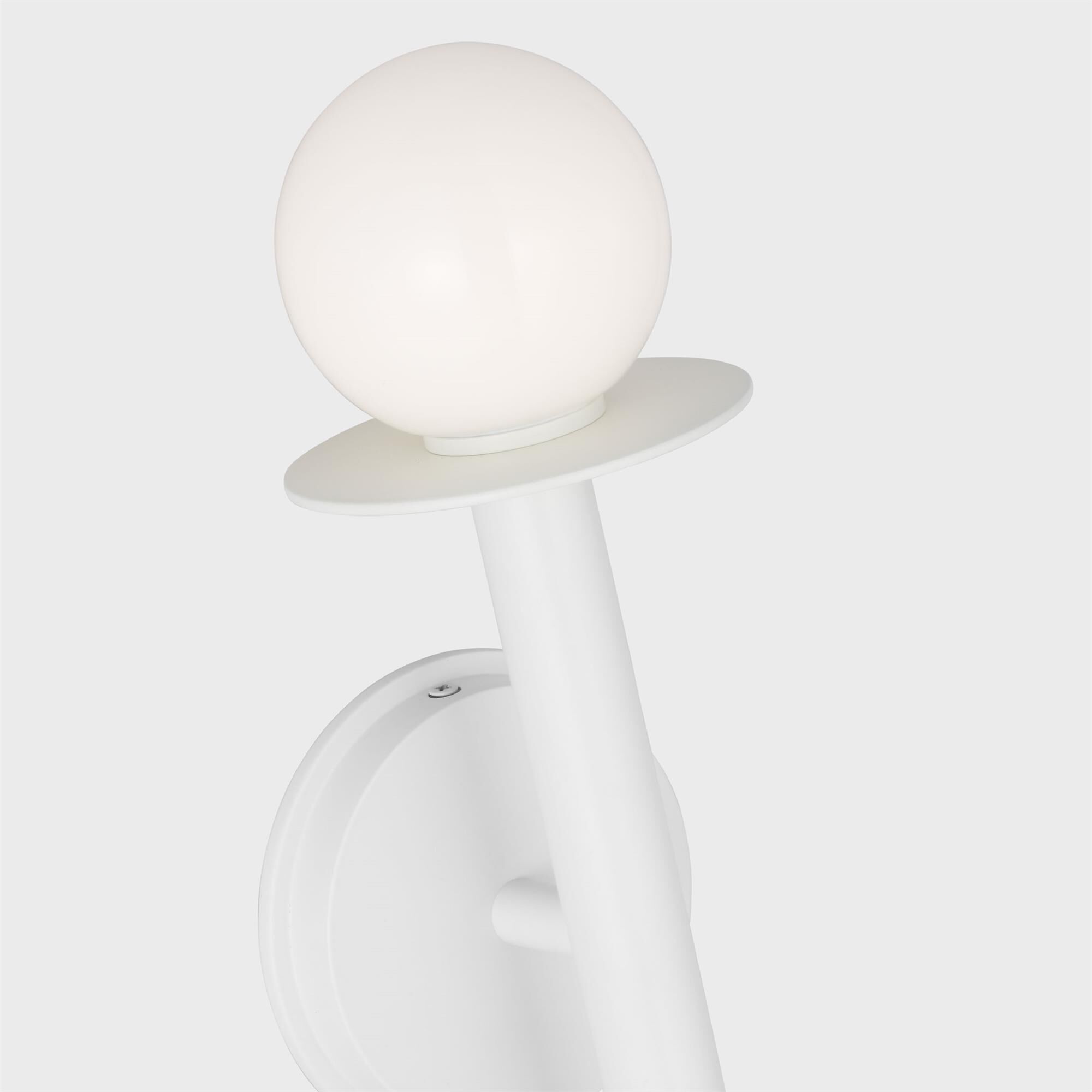 Shown in Matte White finish and Milk glass