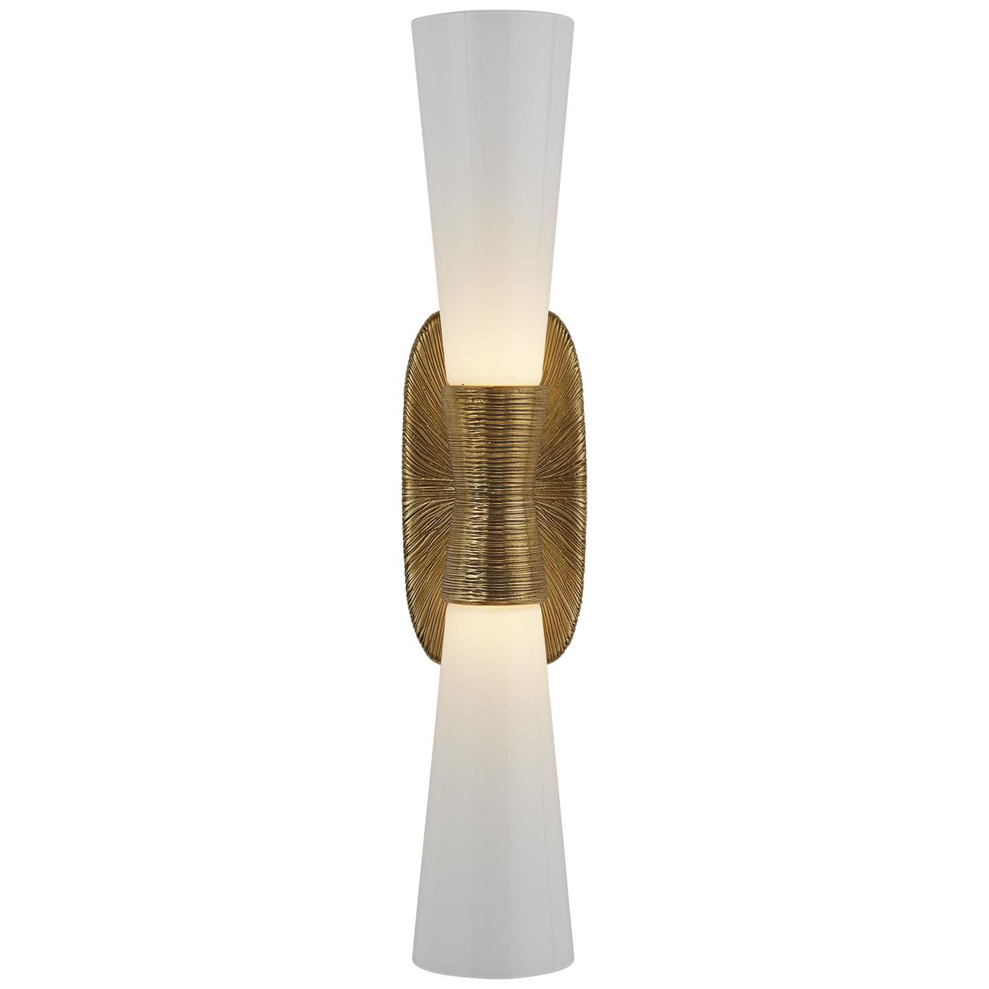 Shown in Gild finish and White glass