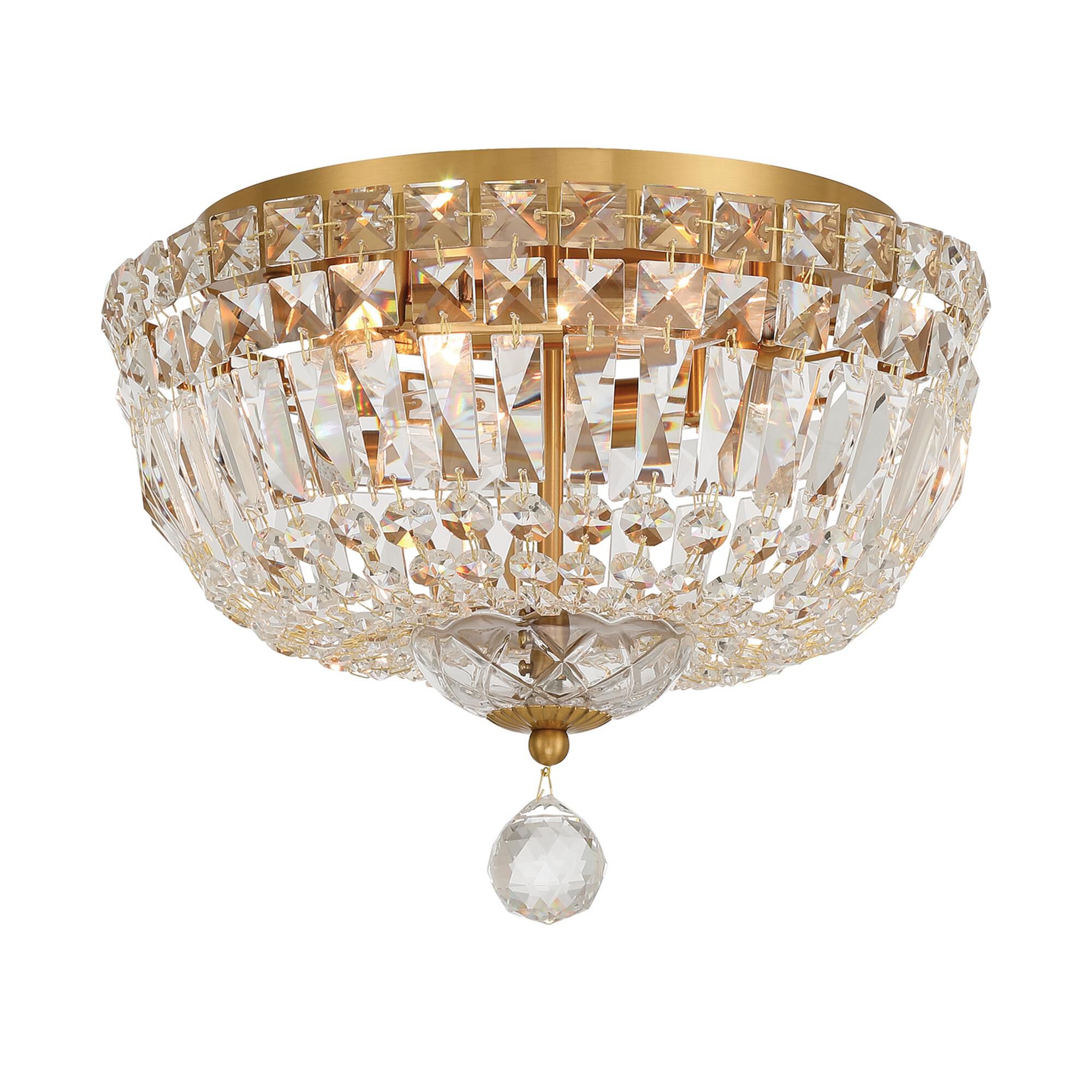 Shown in Aged Brass finish and Hand Cut crystal