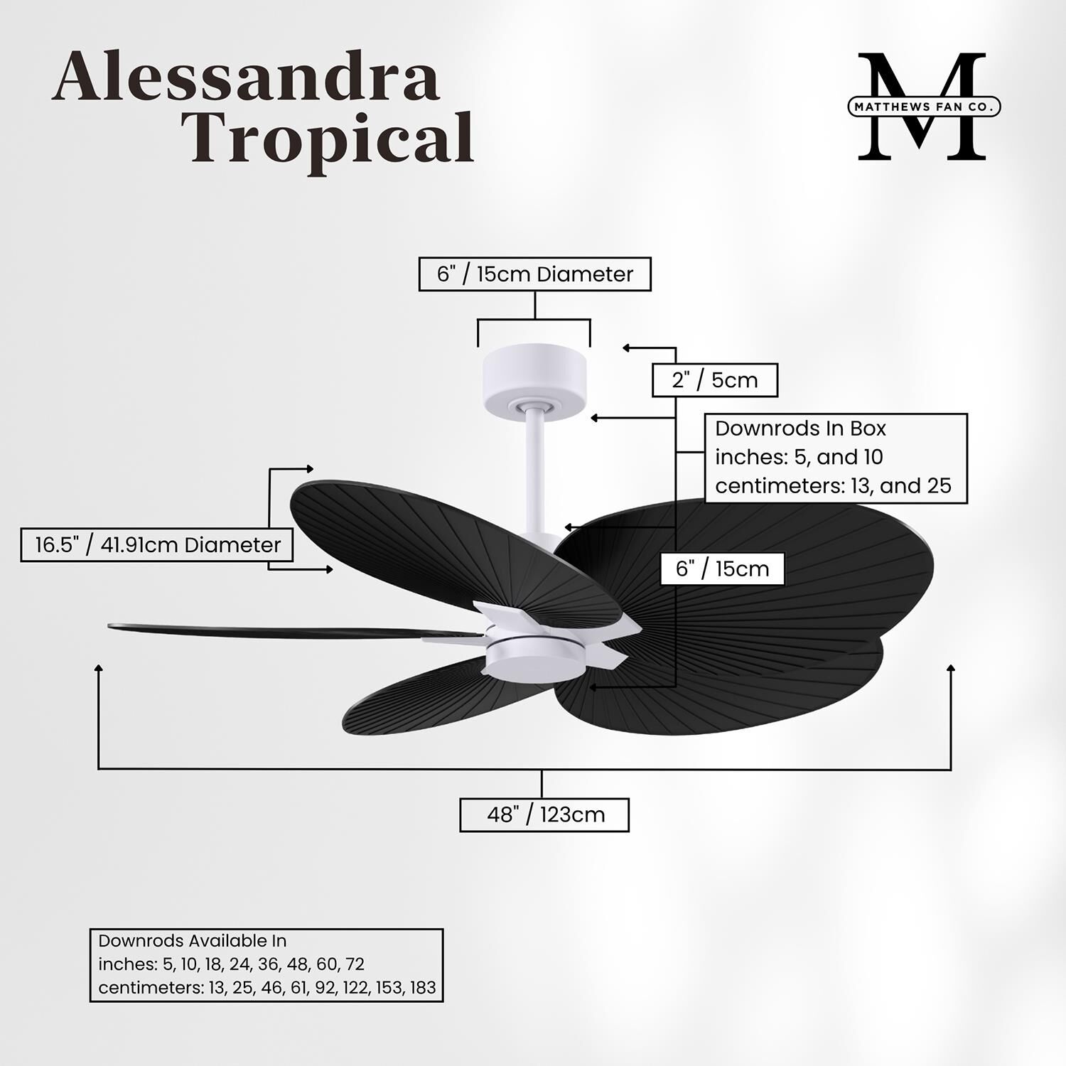 Alessandra Tropical 48 Inch Ceiling Fan by Matthews Fan Company