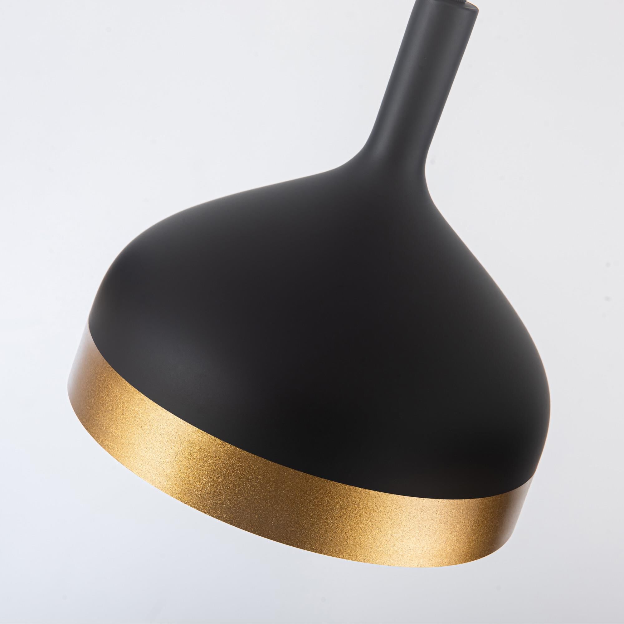 Shown in Black & Gold finish and Aluminium shade