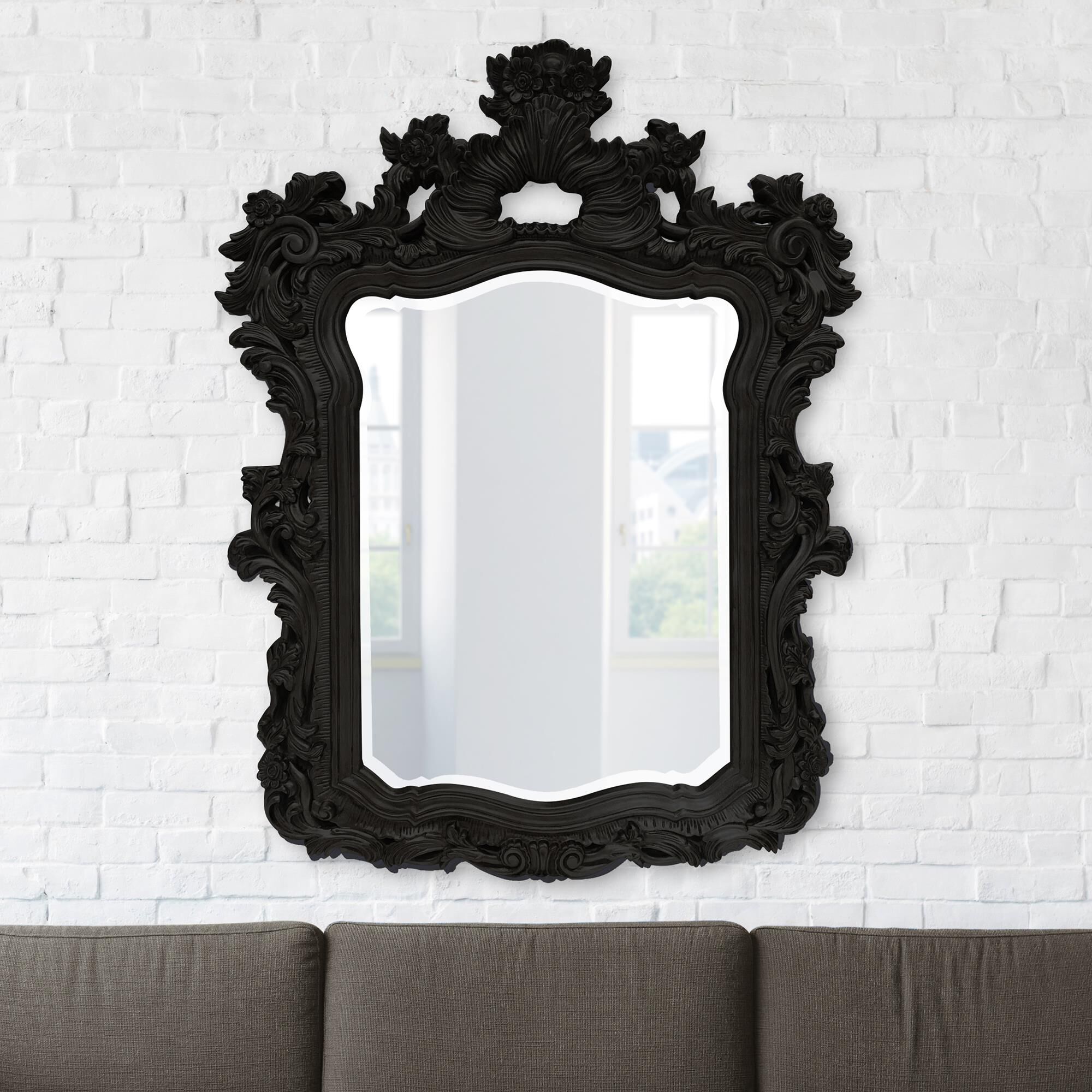 Turner Matte Black Mirror Decorative Mirrors by Howard Elliott Collection
