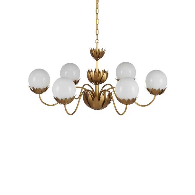 Mirasole 37 Inch 6 Light Chandelier by Currey and Company