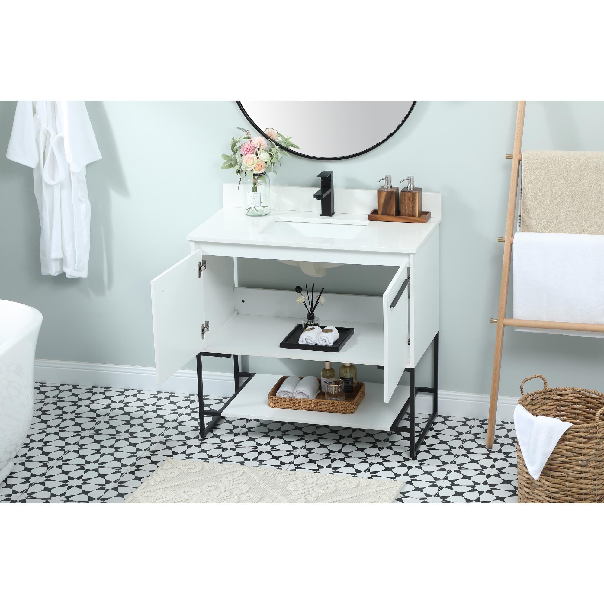 Shown in White finish