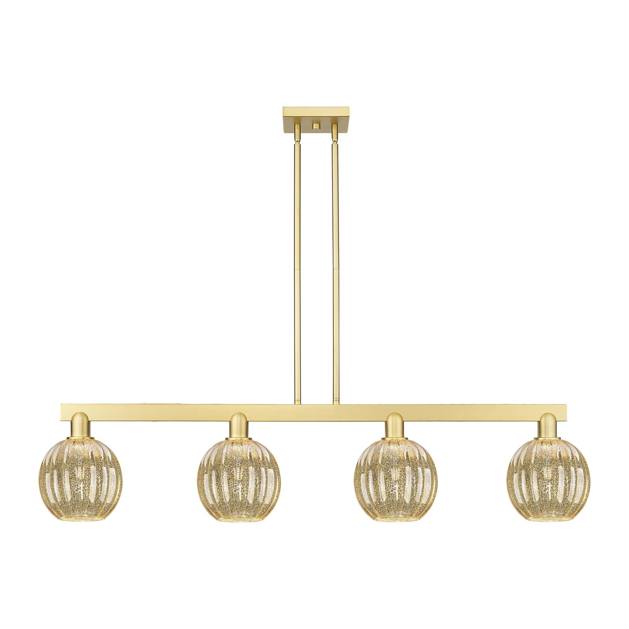 Shown in Satin Gold finish and Mercury glass