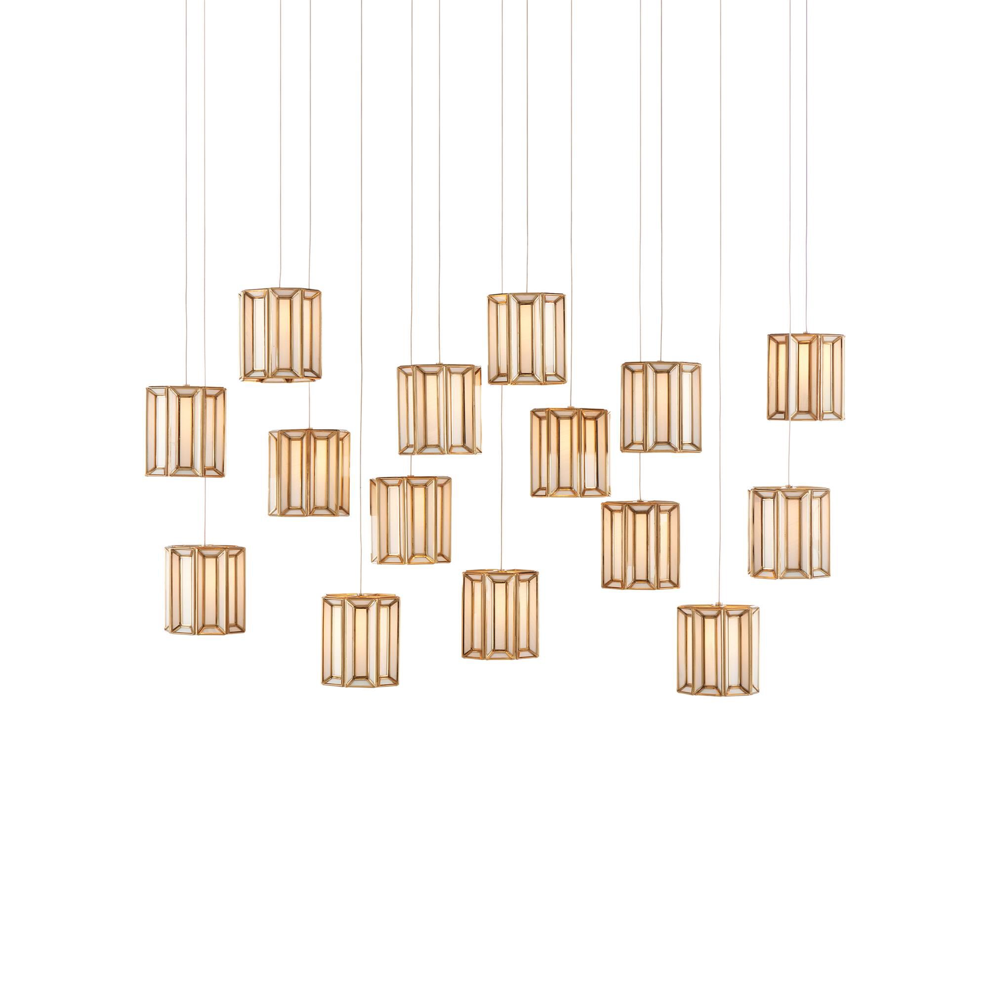 Shown in Antique Brass/White/Painted Silver finish and Antique Brass/Frosted Glass shade