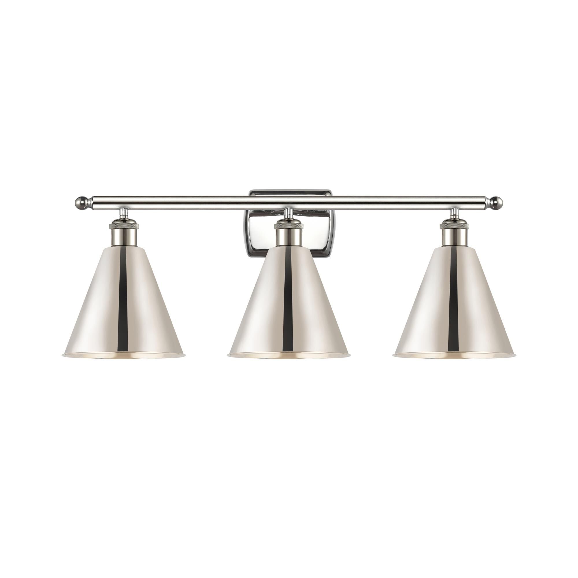 Shown in Polished Nickel finish and Polished Nickel Ballston Cone shade