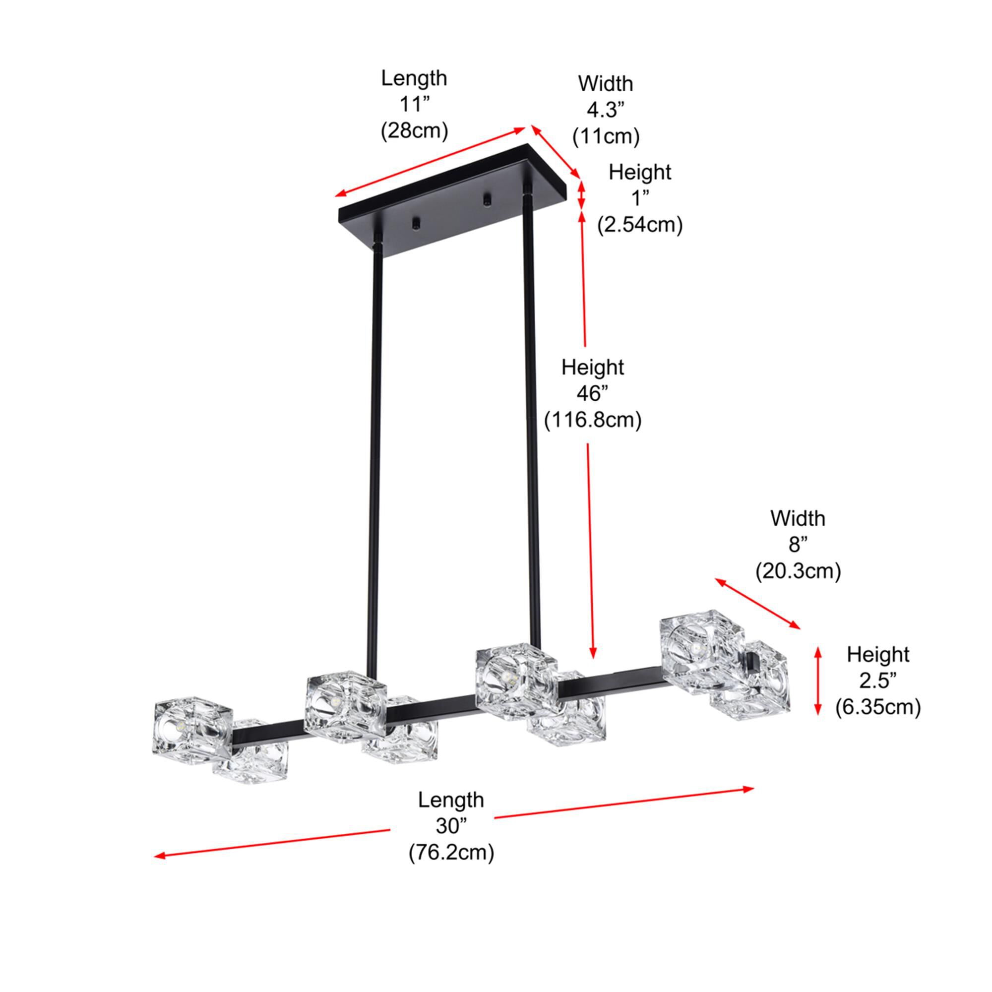 Lyra 30 Inch Linear Suspension Light by Elegant Lighting