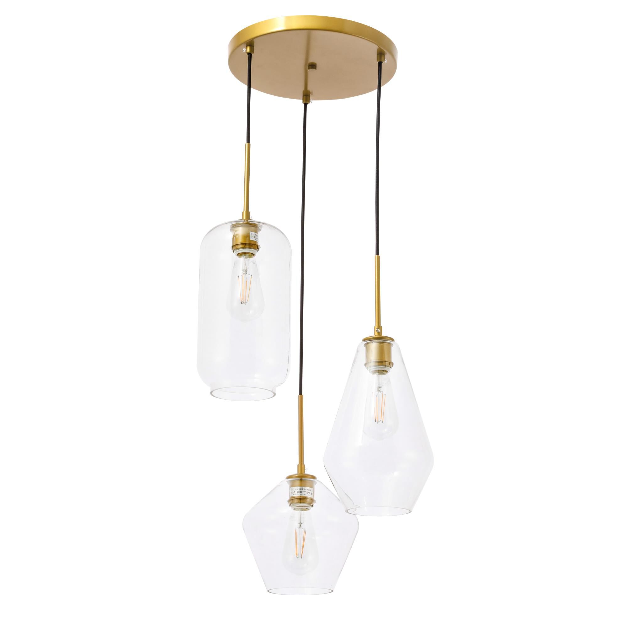 Gene 17 Inch Multi Light Pendant by Elegant Lighting