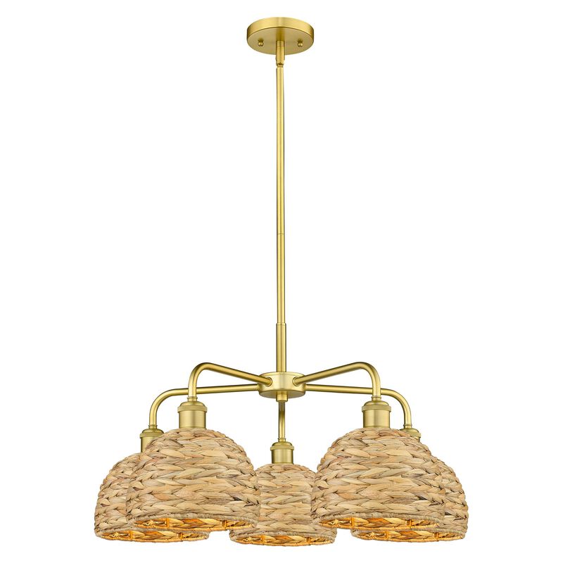 Bruno Marashlian Woven Rattan 27 Inch Chandelier by Innovations Lighting
