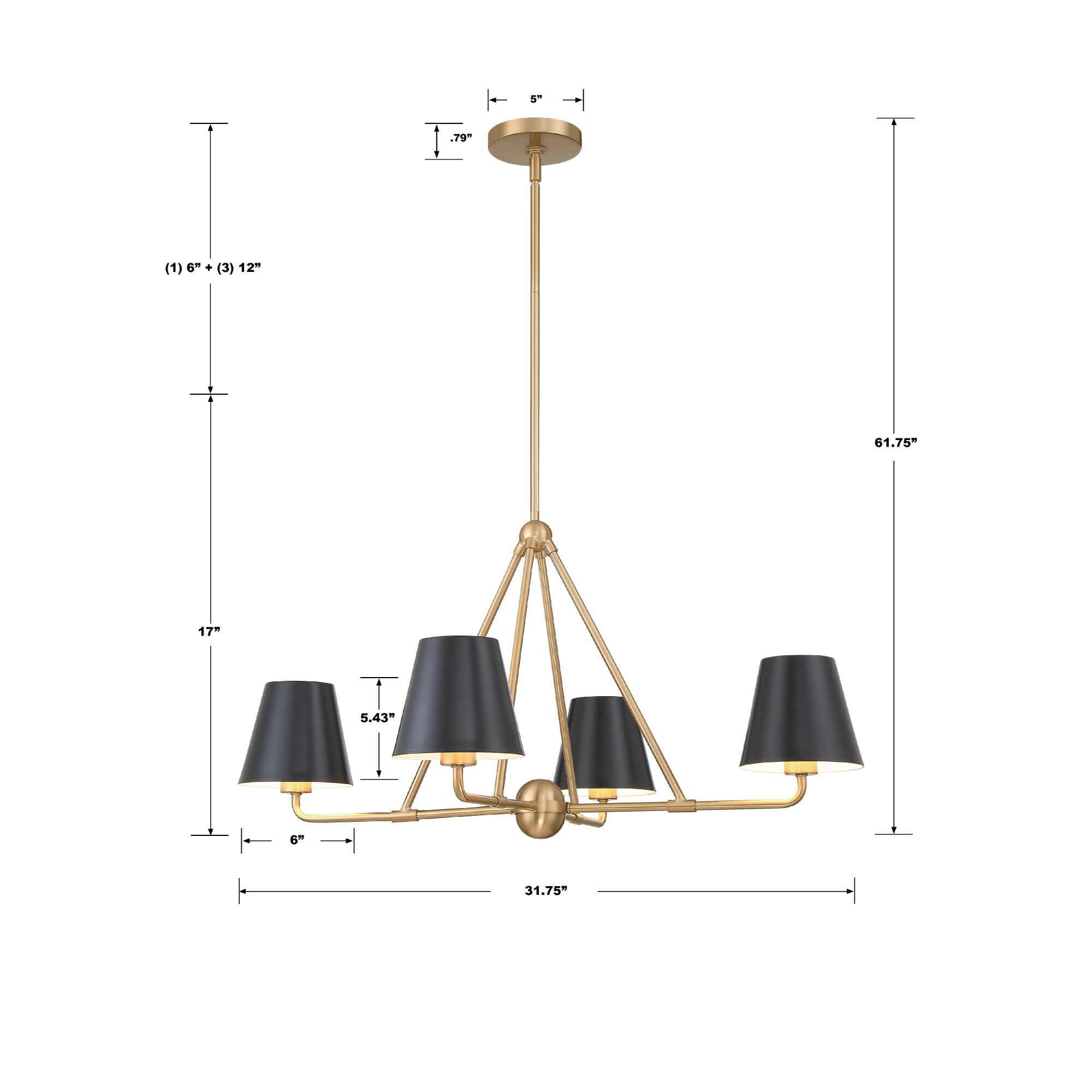Xavier 31 Inch 4 Light Chandelier by Crystorama
