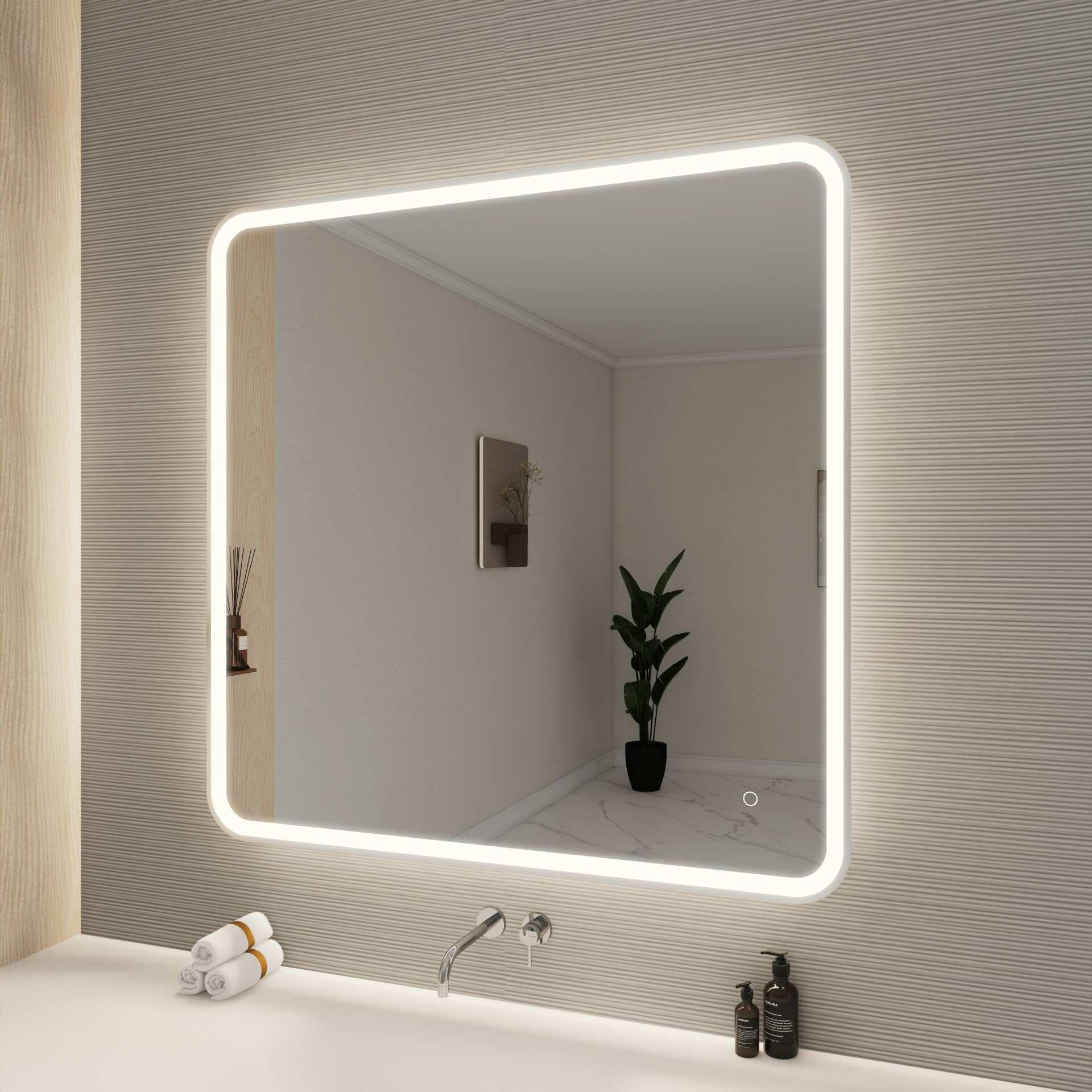 Harmoni 42 Inch Round LED Lighted Mirror by Elegant Decor