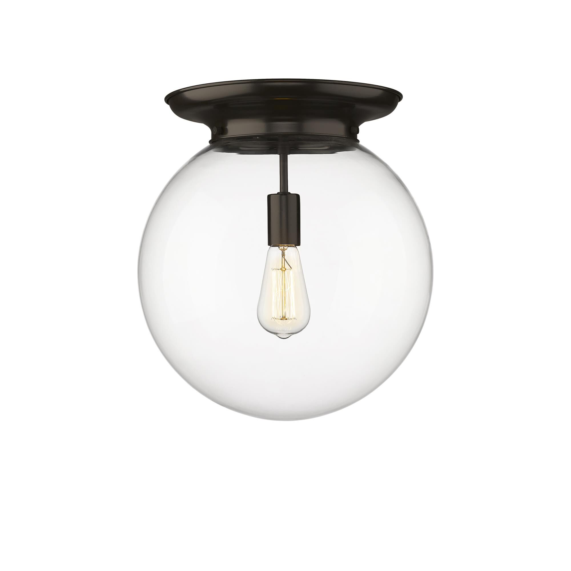 Shown in Oiled Brass finish and Clear glass