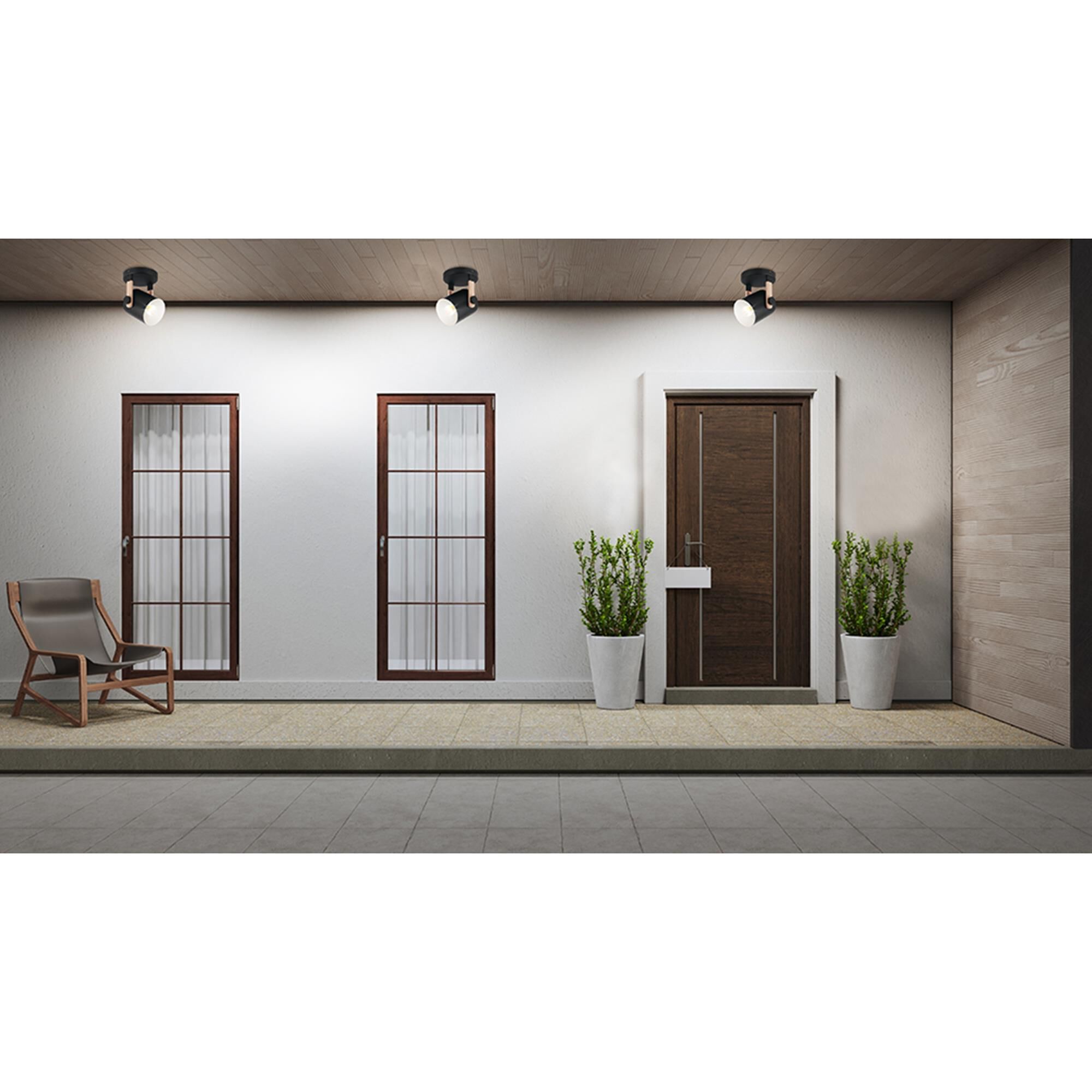 Shown in Black and Natural finish and Black Exterior, White Interior shade