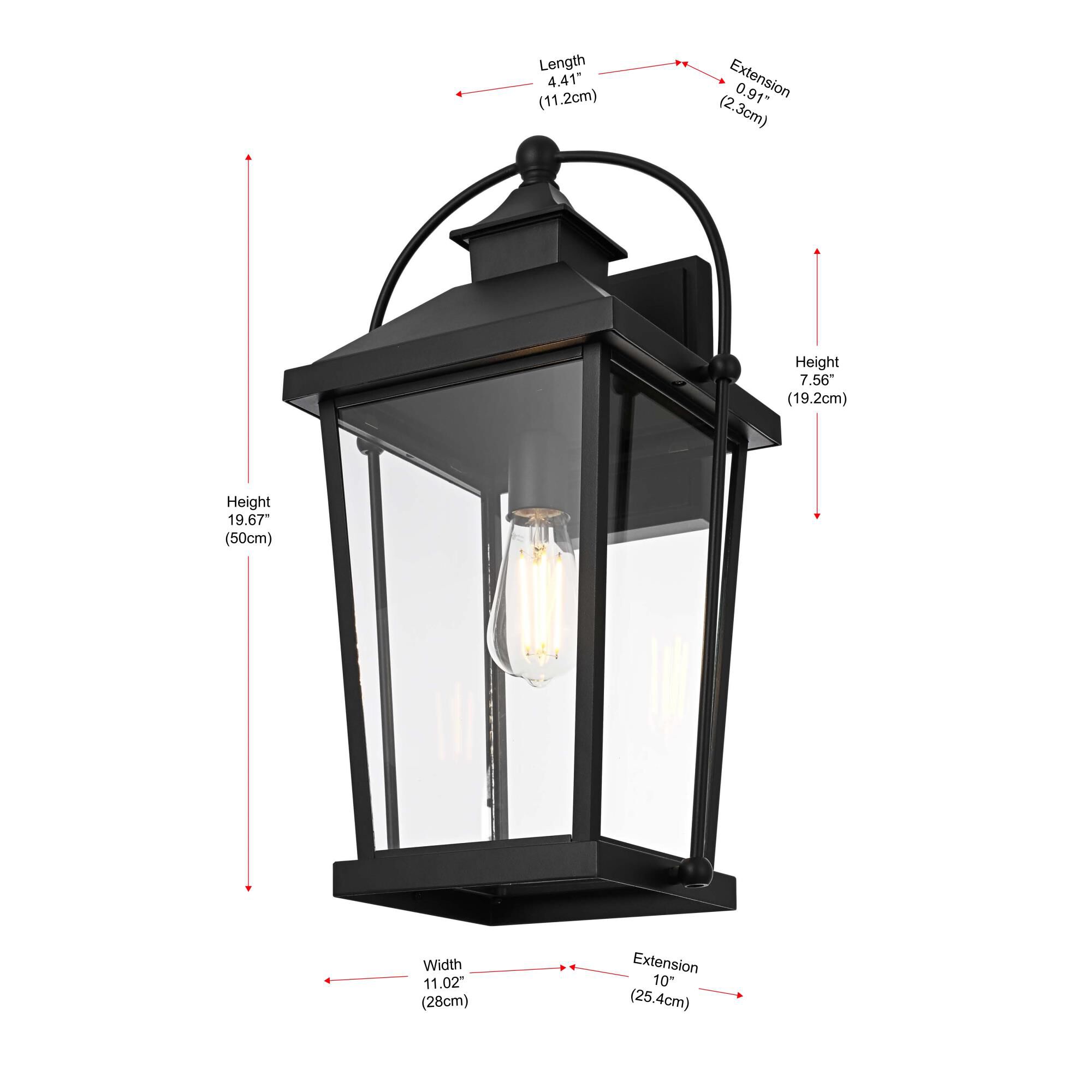 Shown in Black finish and Clear glass