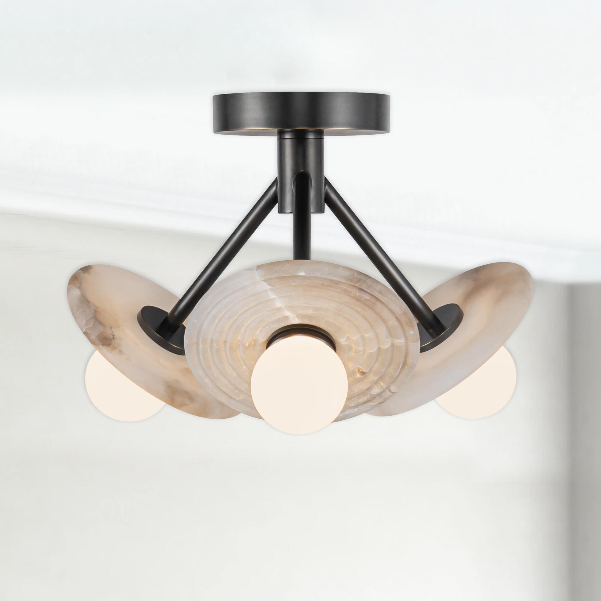 Alan Pepin Dahlia 1 Light LED Semi Flush Mount by Alora Lighting