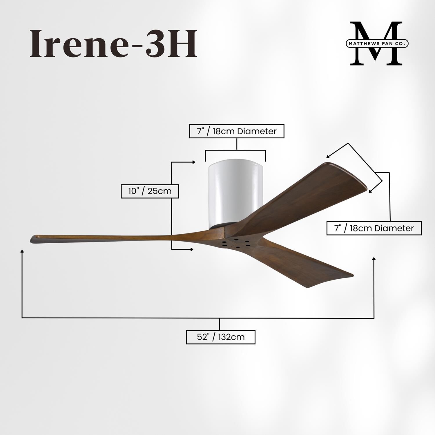 Irene 52 Inch Flush Mount Fan by Matthews Fan Company