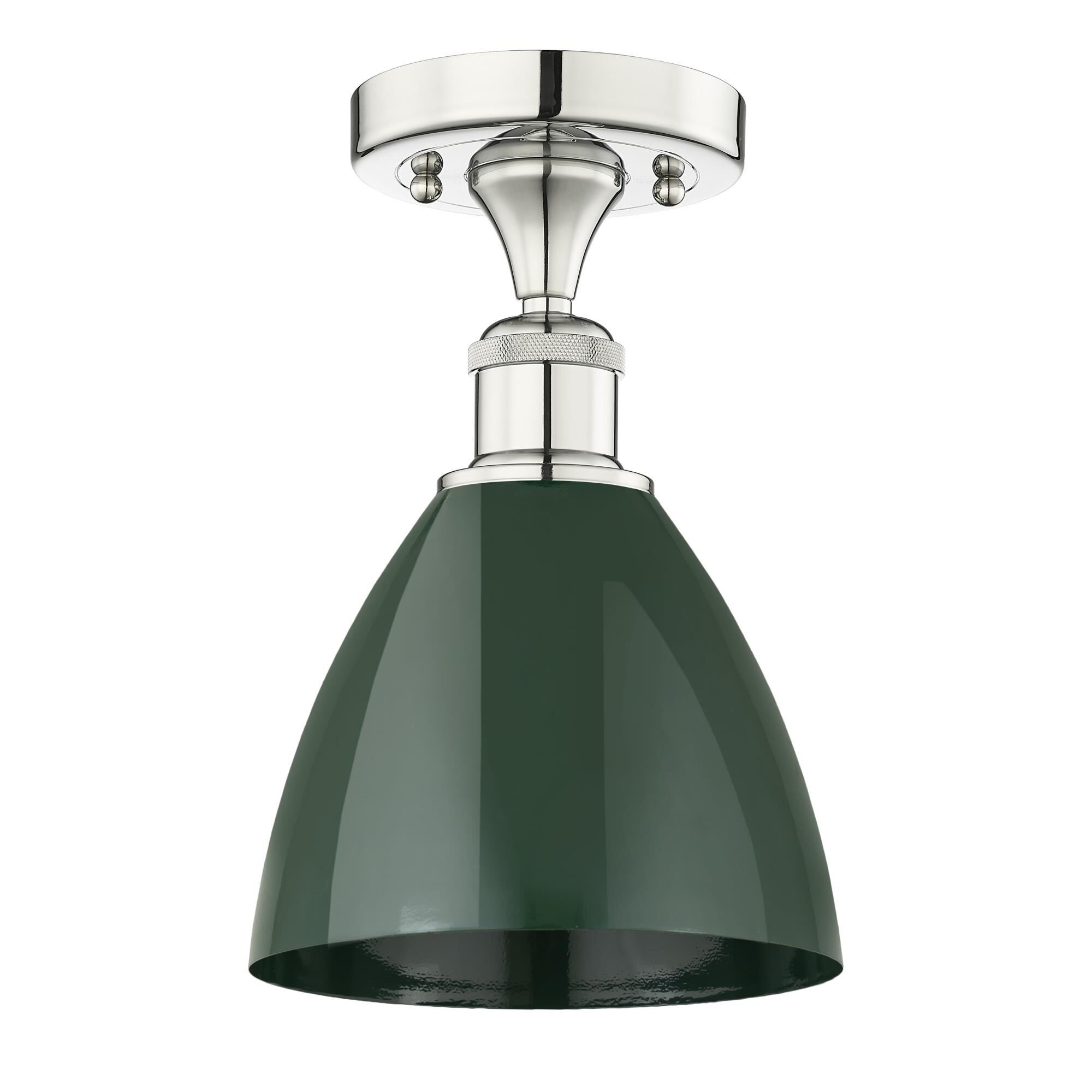 Shown in Polished Nickel finish and Green shade