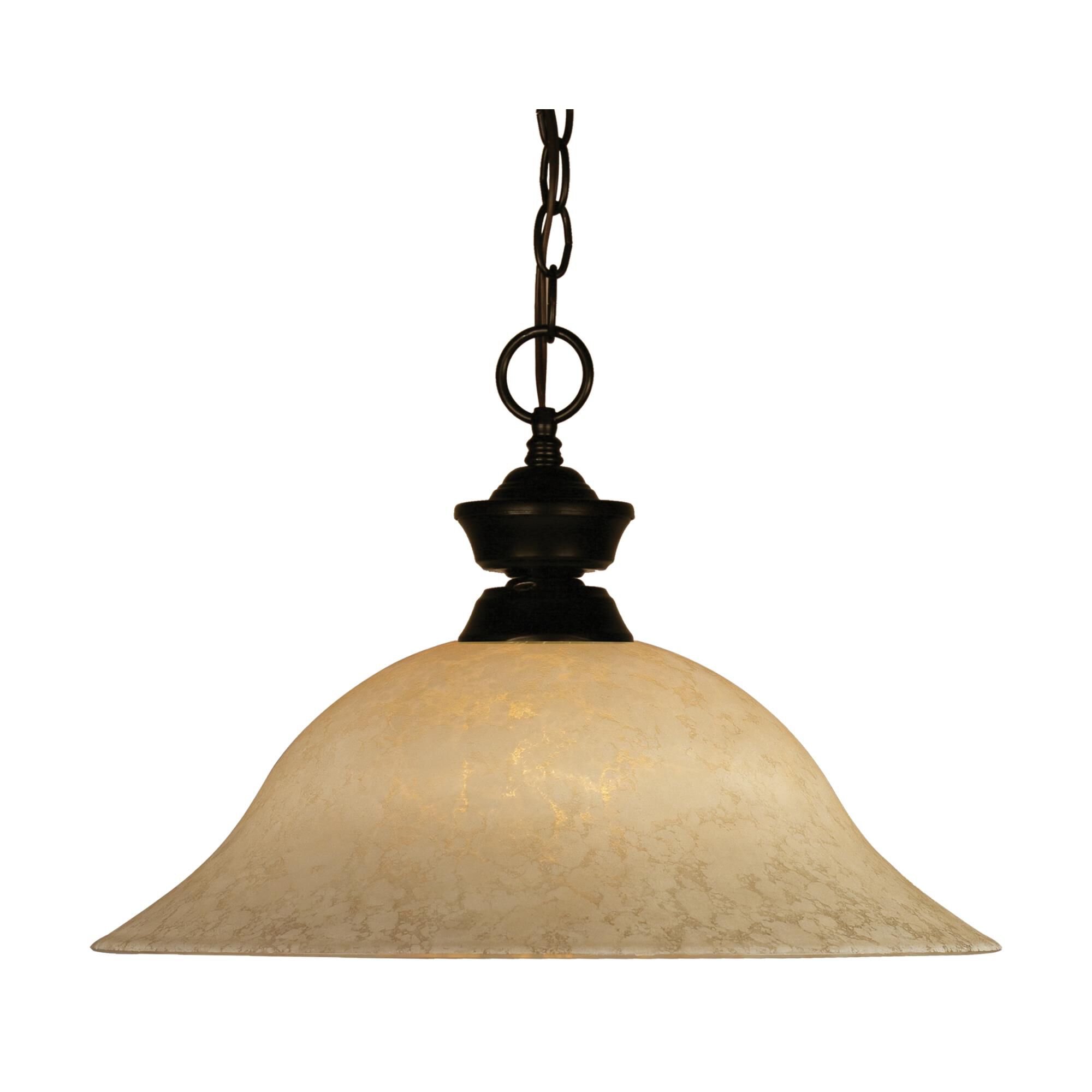 Shown in Bronze finish and Glass shade