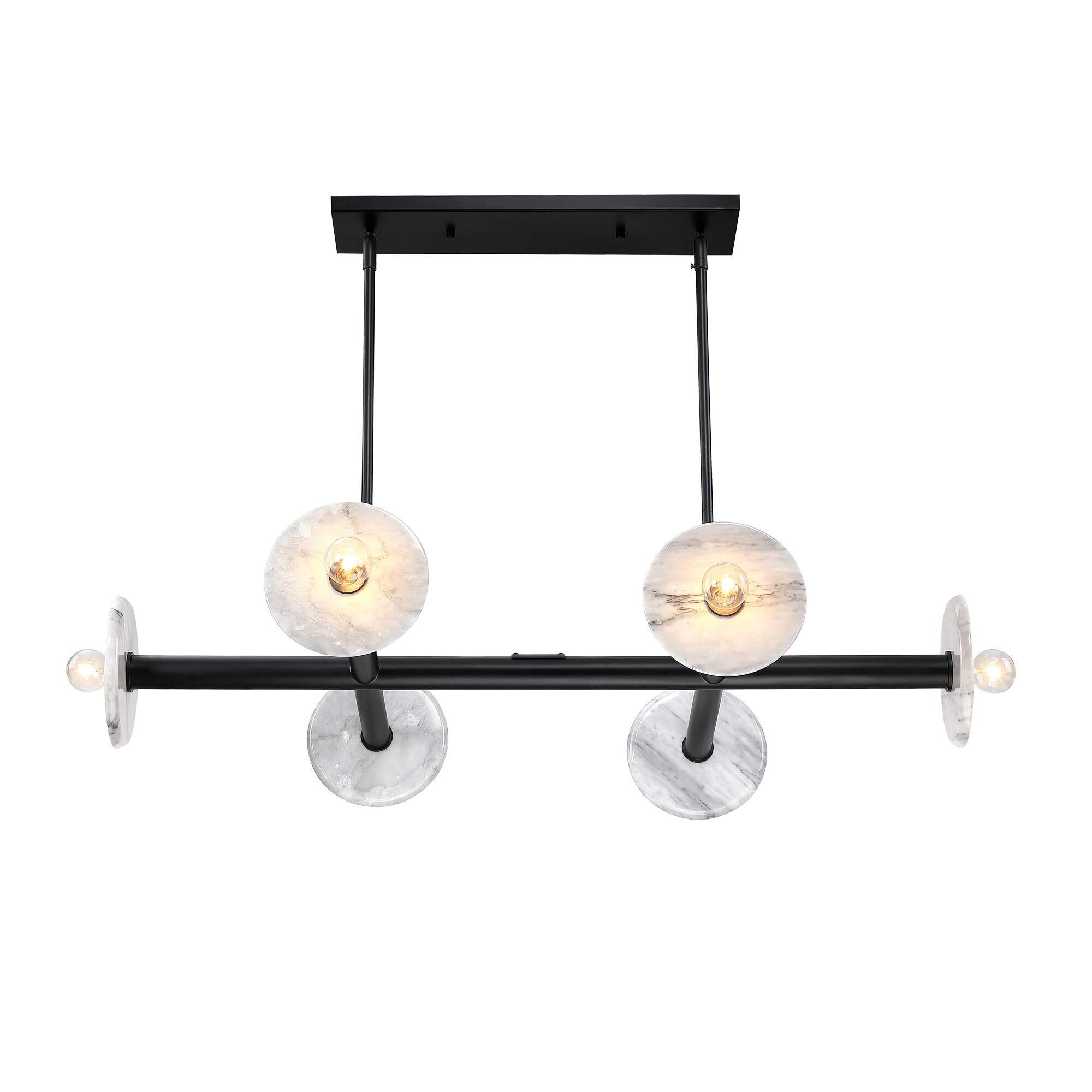 Shown in Matte Black finish and Natural Marble shade
