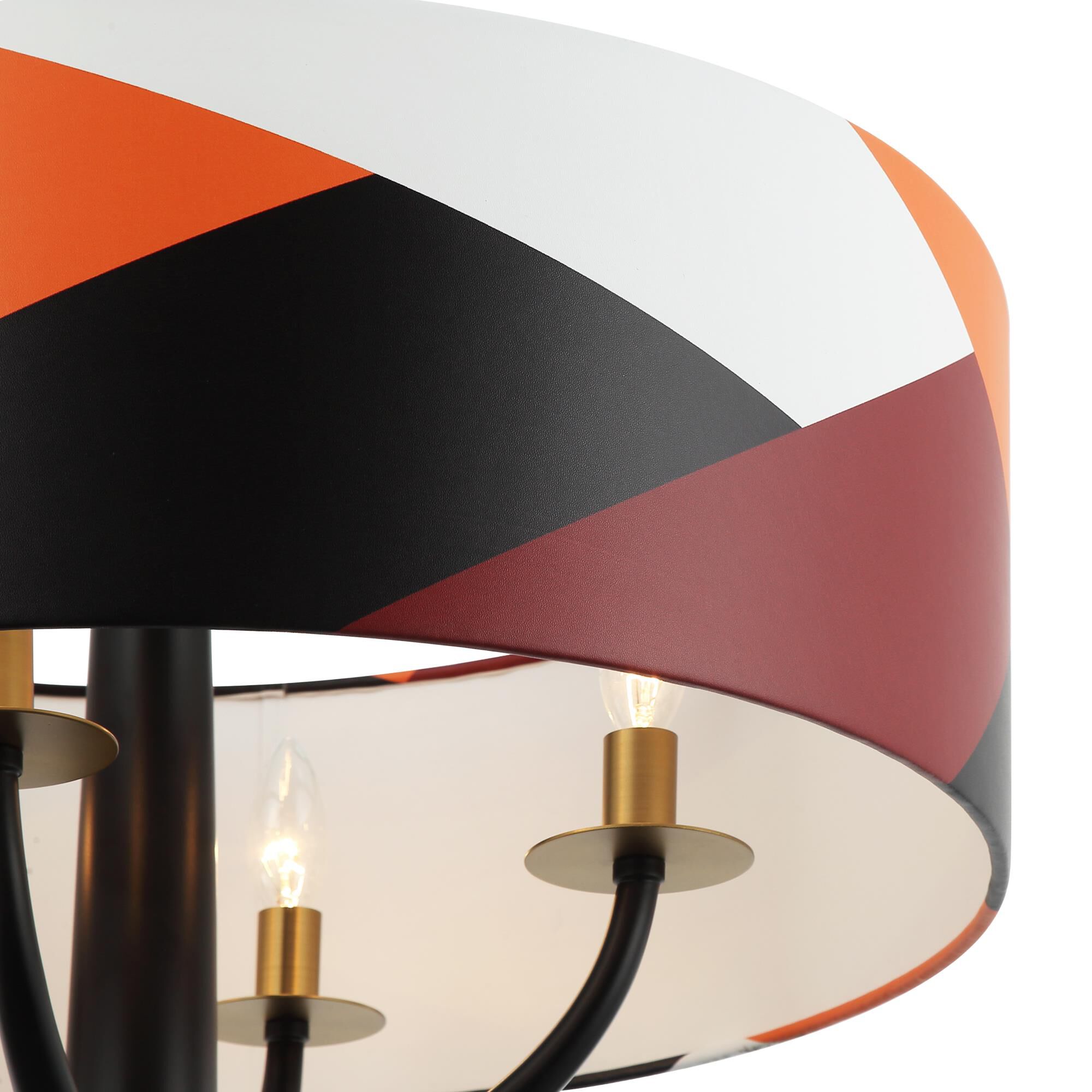 Shown in Black/Satin Brass/Patchwork finish and Patchwork shade