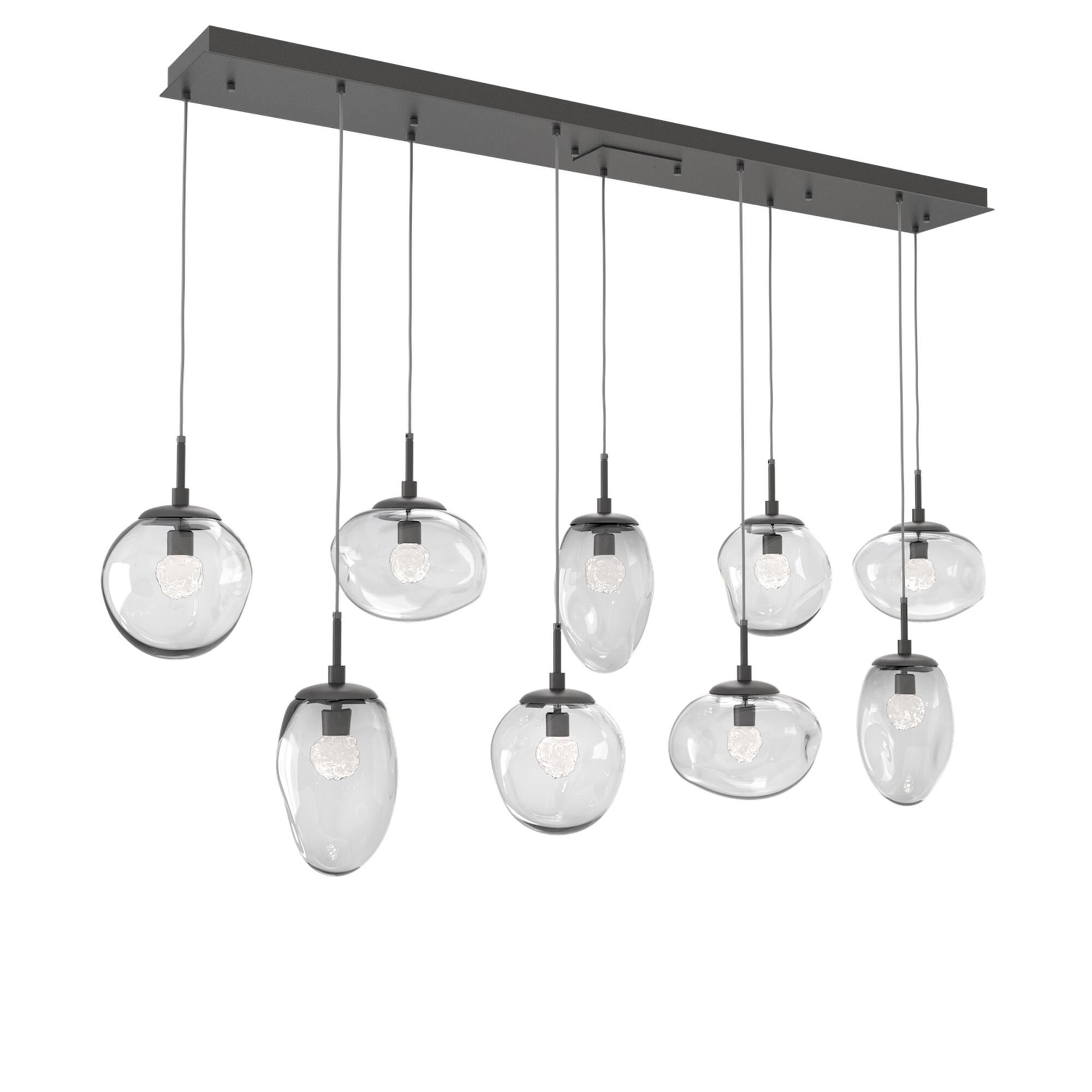 Shown in Graphite finish and Floret Inner And Clear Outer glass