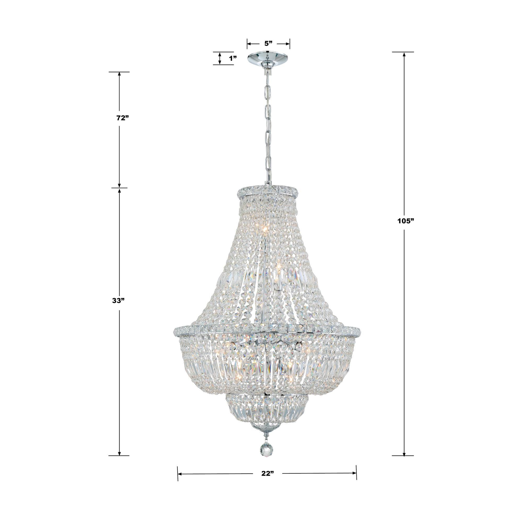 Roslyn 22 Inch 9 Light Mini Chandelier by Crystorama