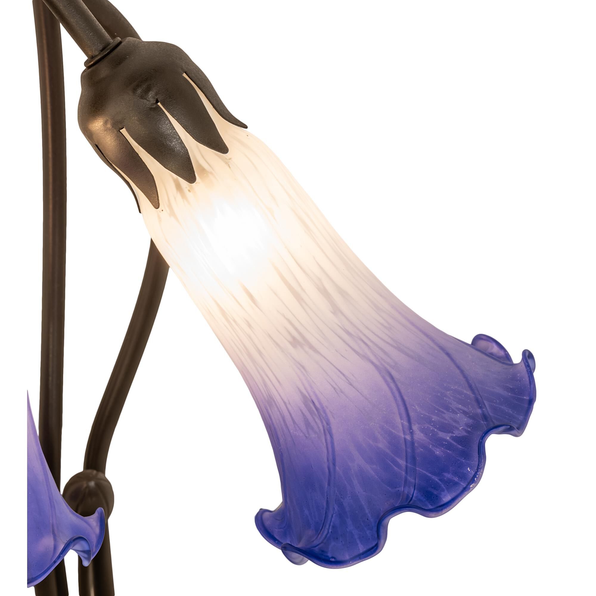 Blue and White Pond Lily 16 Inch Accent Lamp by Meyda Lighting