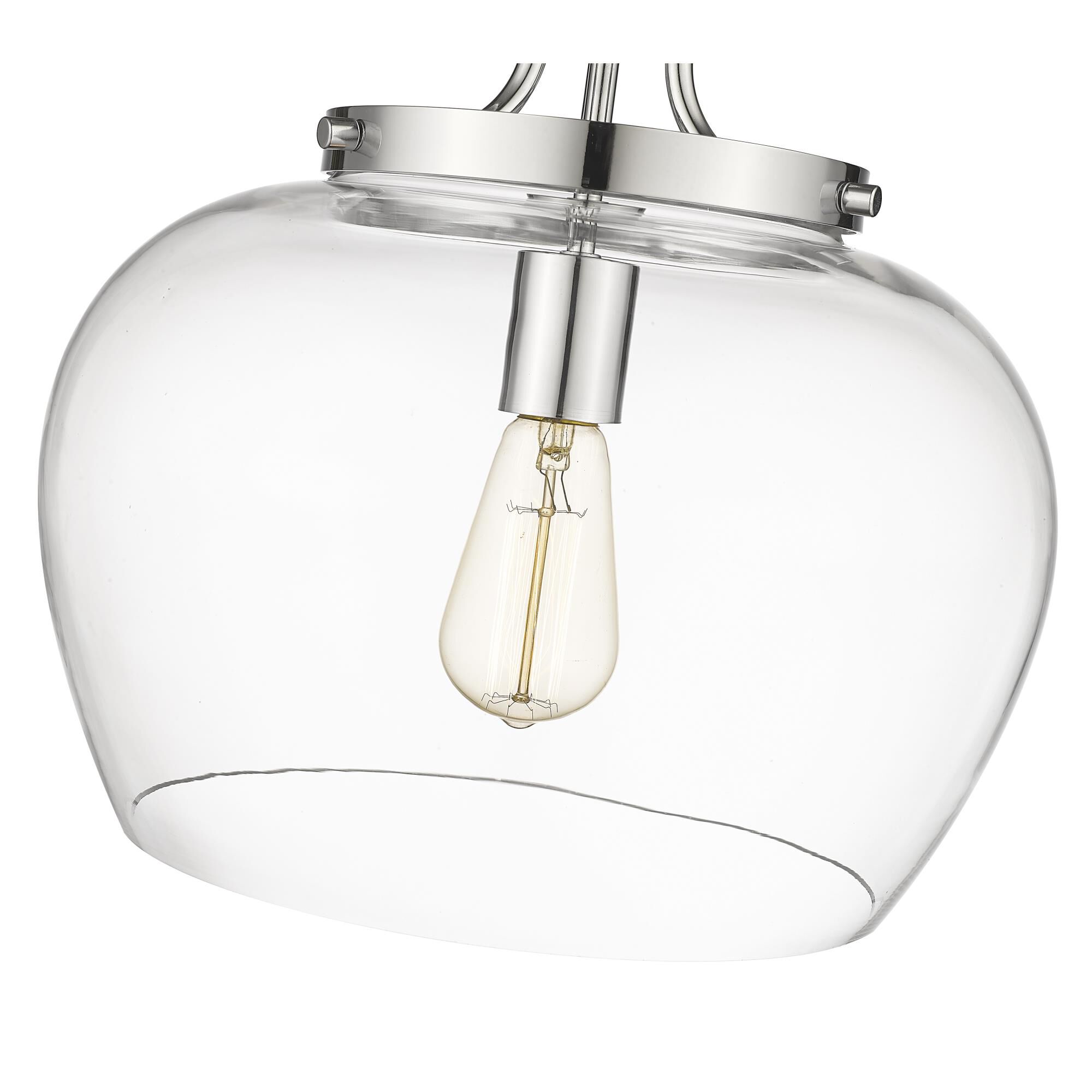 Shown in Chrome finish and Clear glass and No Shade shade