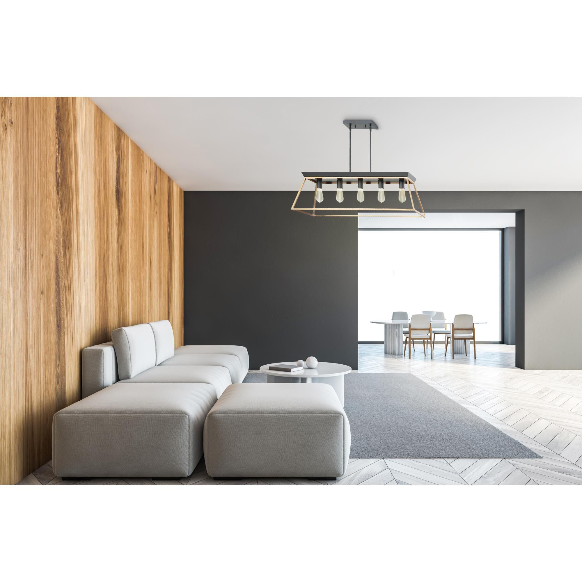 Eglo Paulino 38 Inch 5 Light Linear Suspension Light by Eglo Lighting