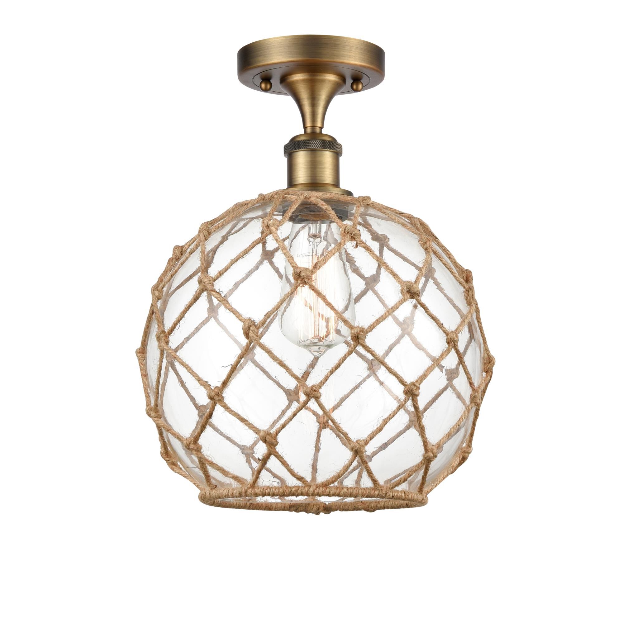 Bruno Marashlian Farmhouse Rope 10 Inch Semi Flush Mount by Innovations Lighting