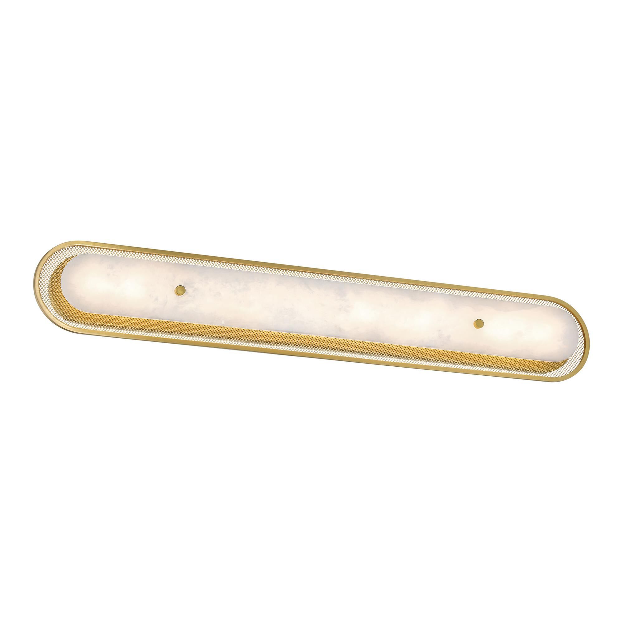 Shown in Gold finish and Alabaster glass