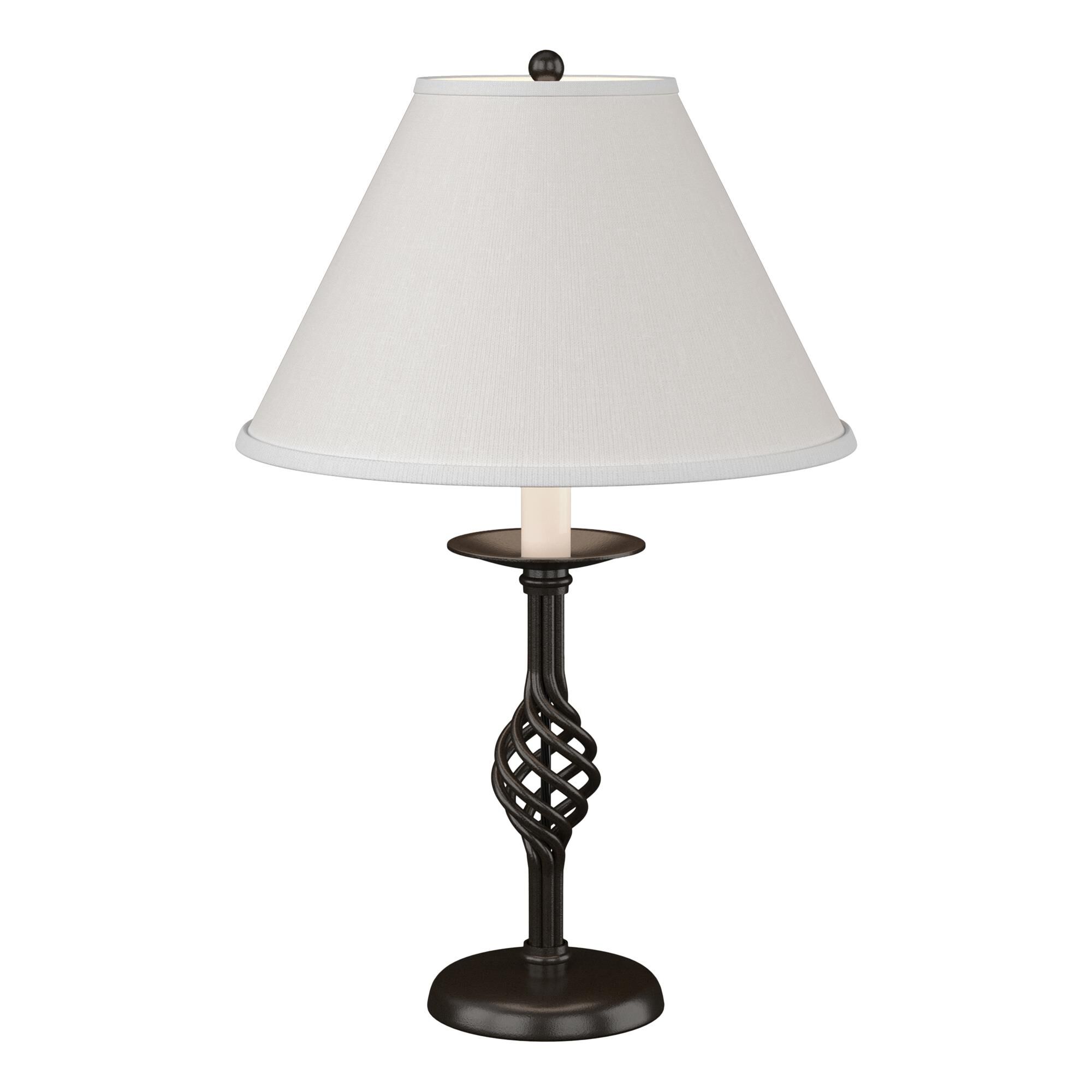 Shown in Oil Rubbed Bronze finish and Natural Anna shade