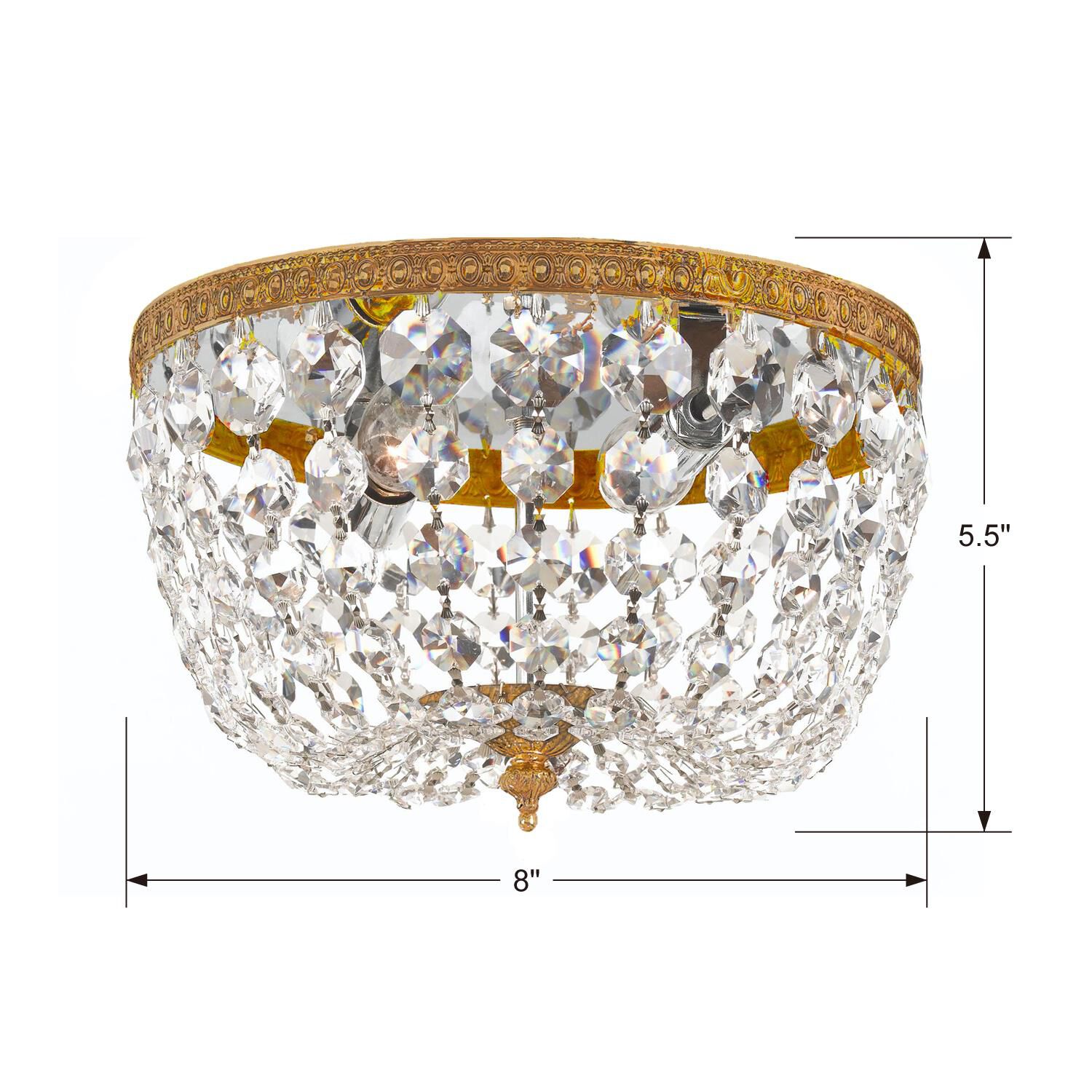 Shown in Olde Brass finish and Clear Hand Cut crystal