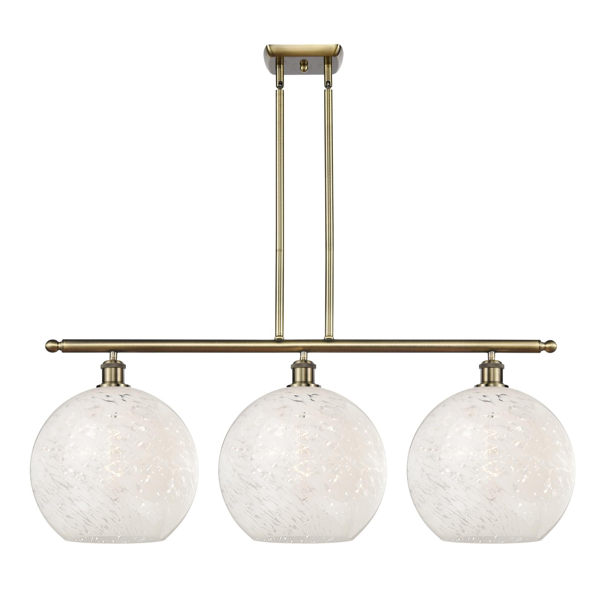 Bruno Marashlian White Mouchette 39 Inch Linear Suspension Light by Innovations Lighting