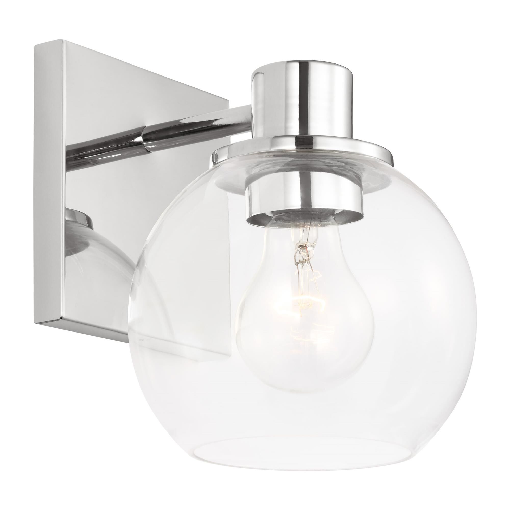 Shown in Chrome finish and Clear glass