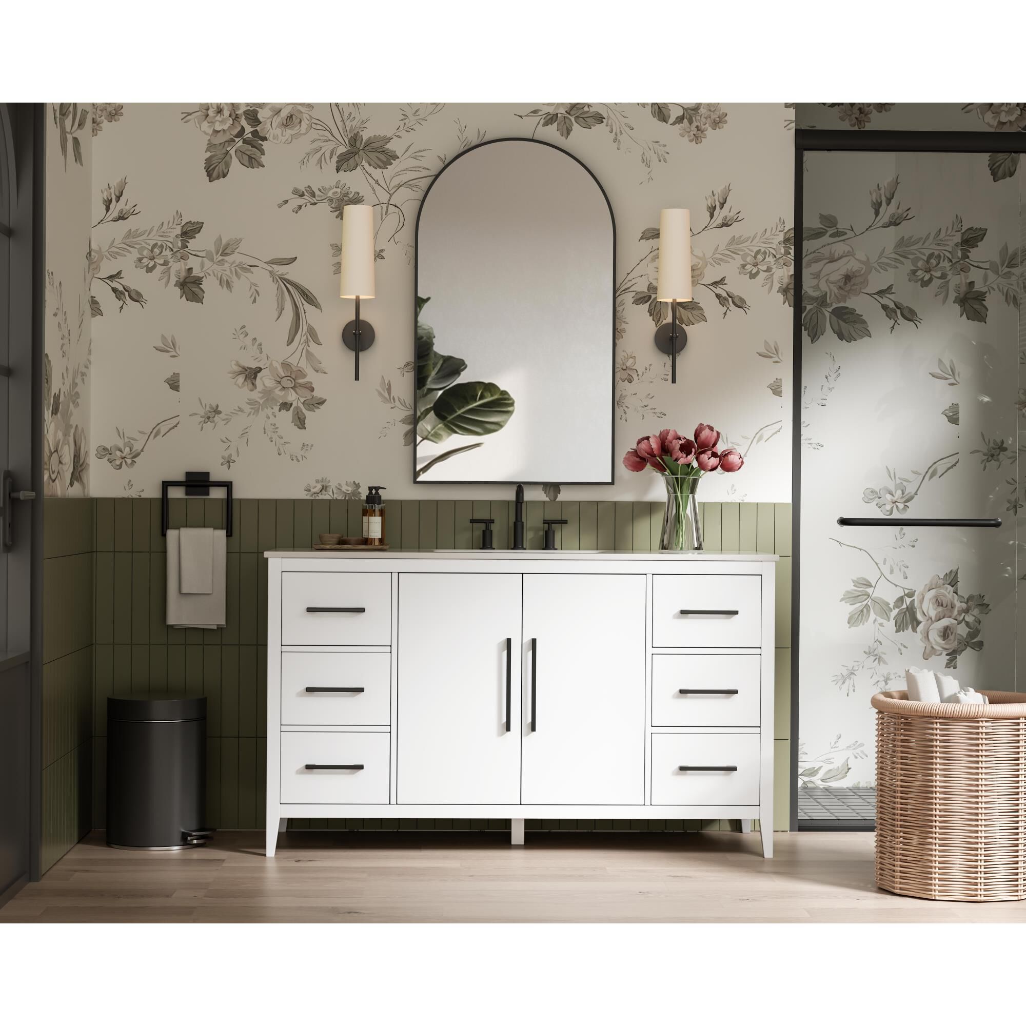 Shown in White finish