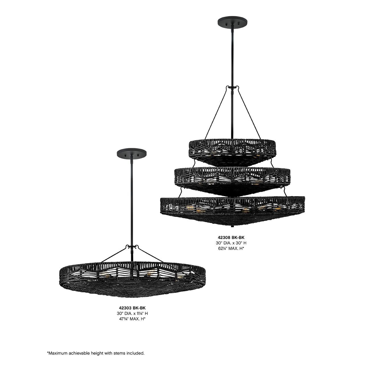 Shown in Black finish and Black shade