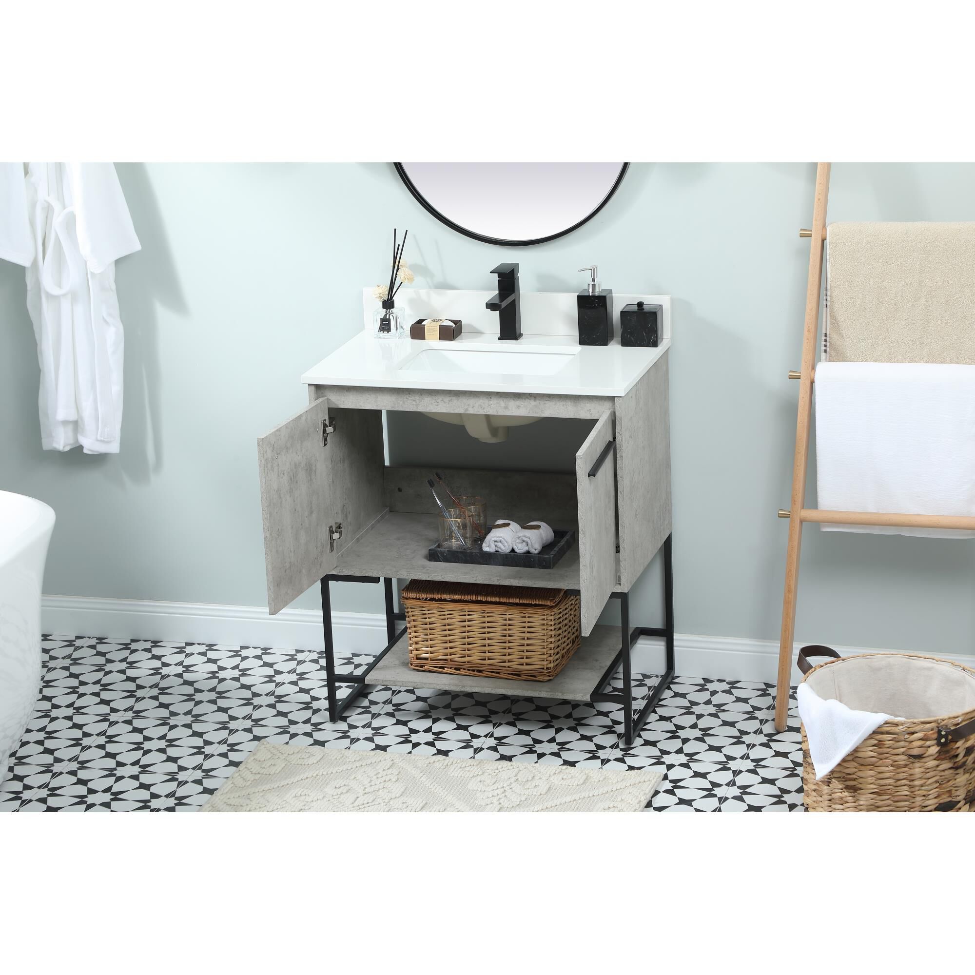 Shown in Concrete Grey finish