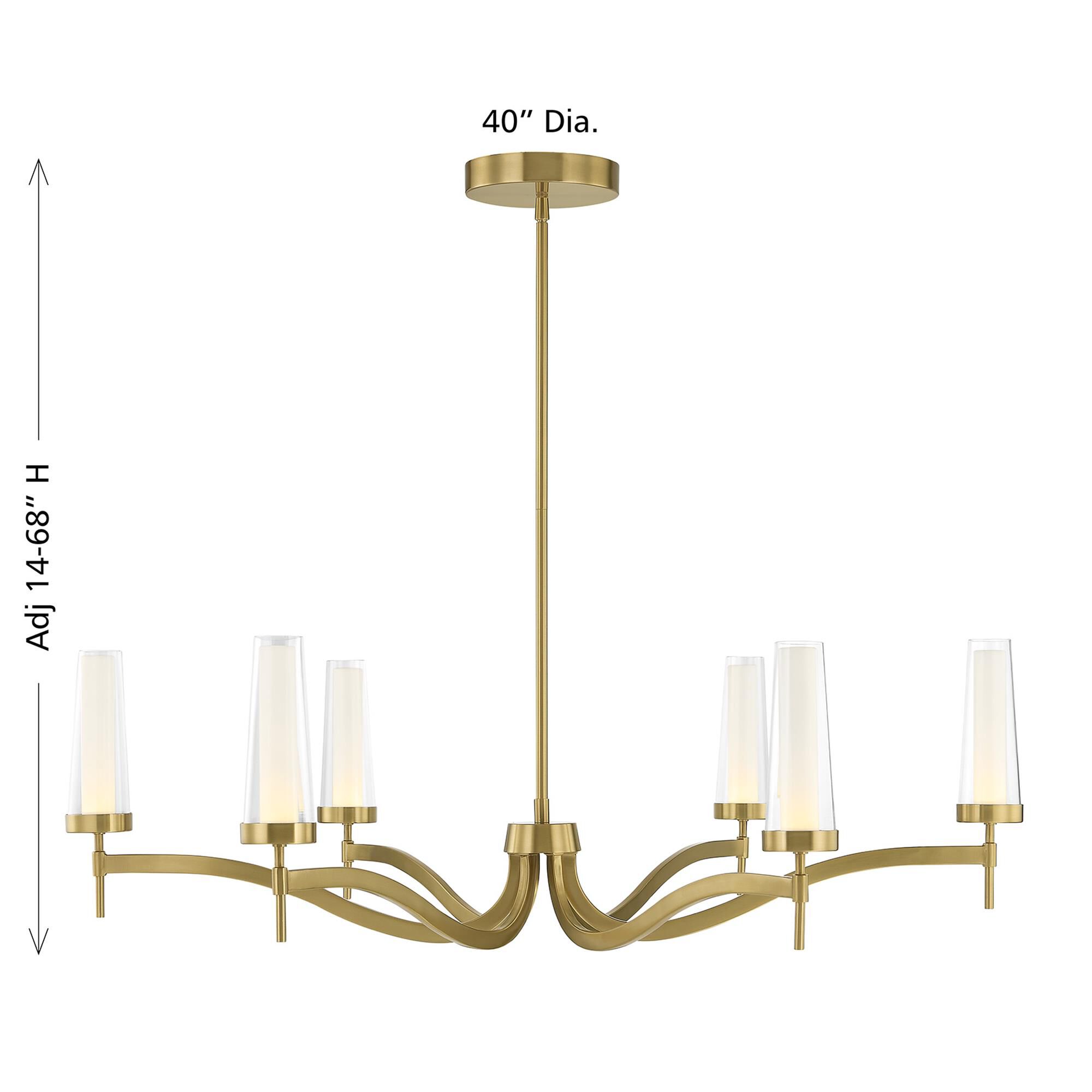 Shown in Warm Brass finish and Clear/Opal glass