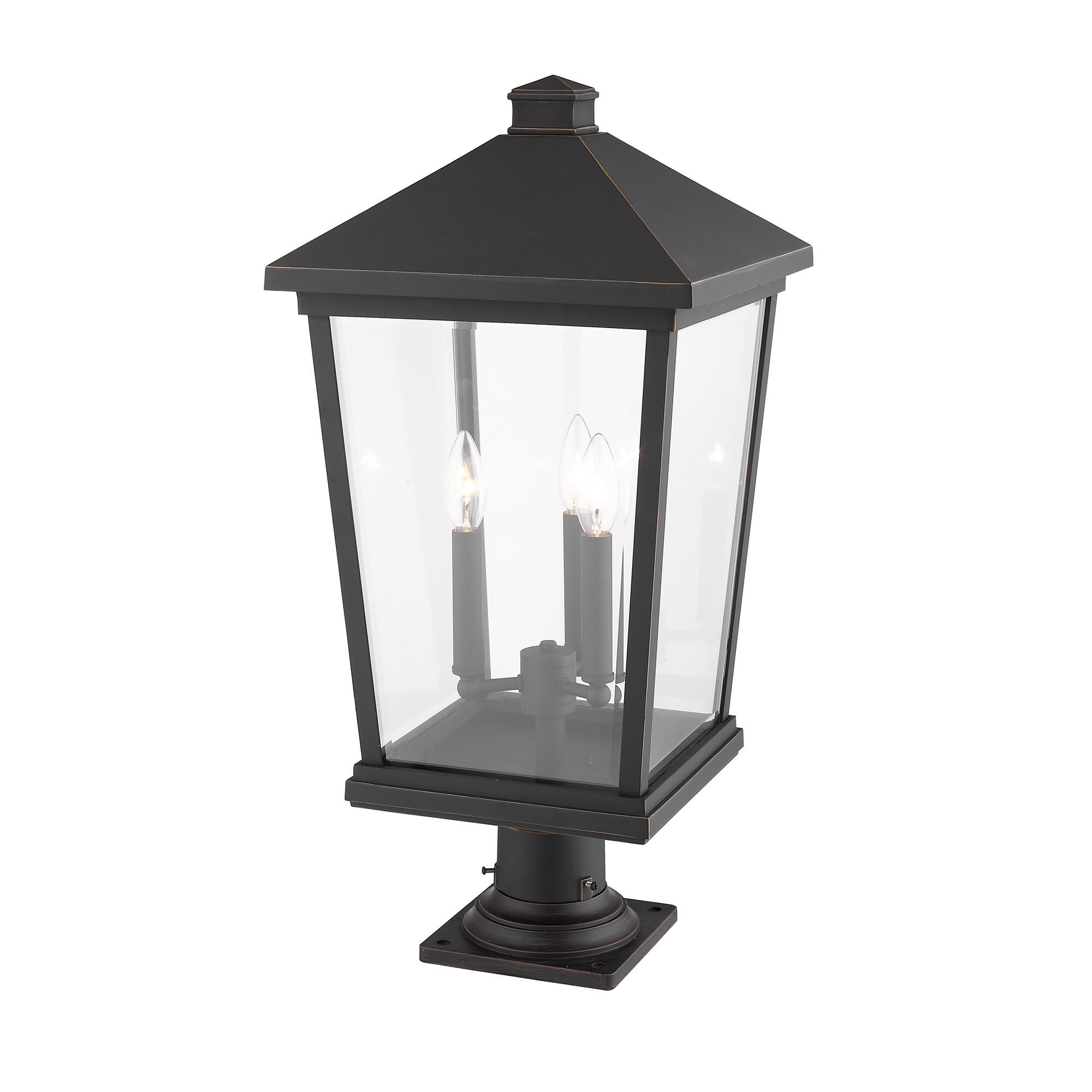 Beacon 25 Inch Tall 3 Light Outdoor Pier Lamp by Z-Lite