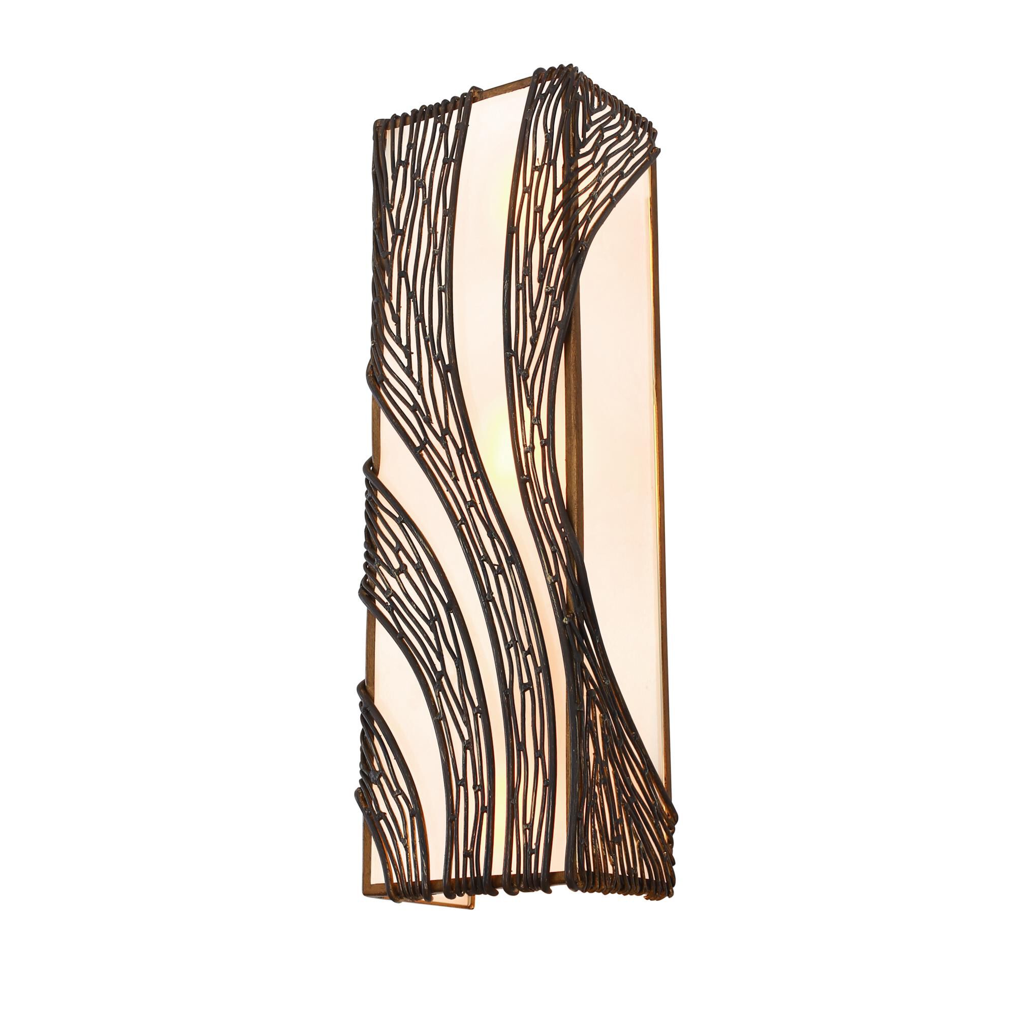 Shown in Hammered Ore finish and Recycled Frosted glass and Recycled Glass shade