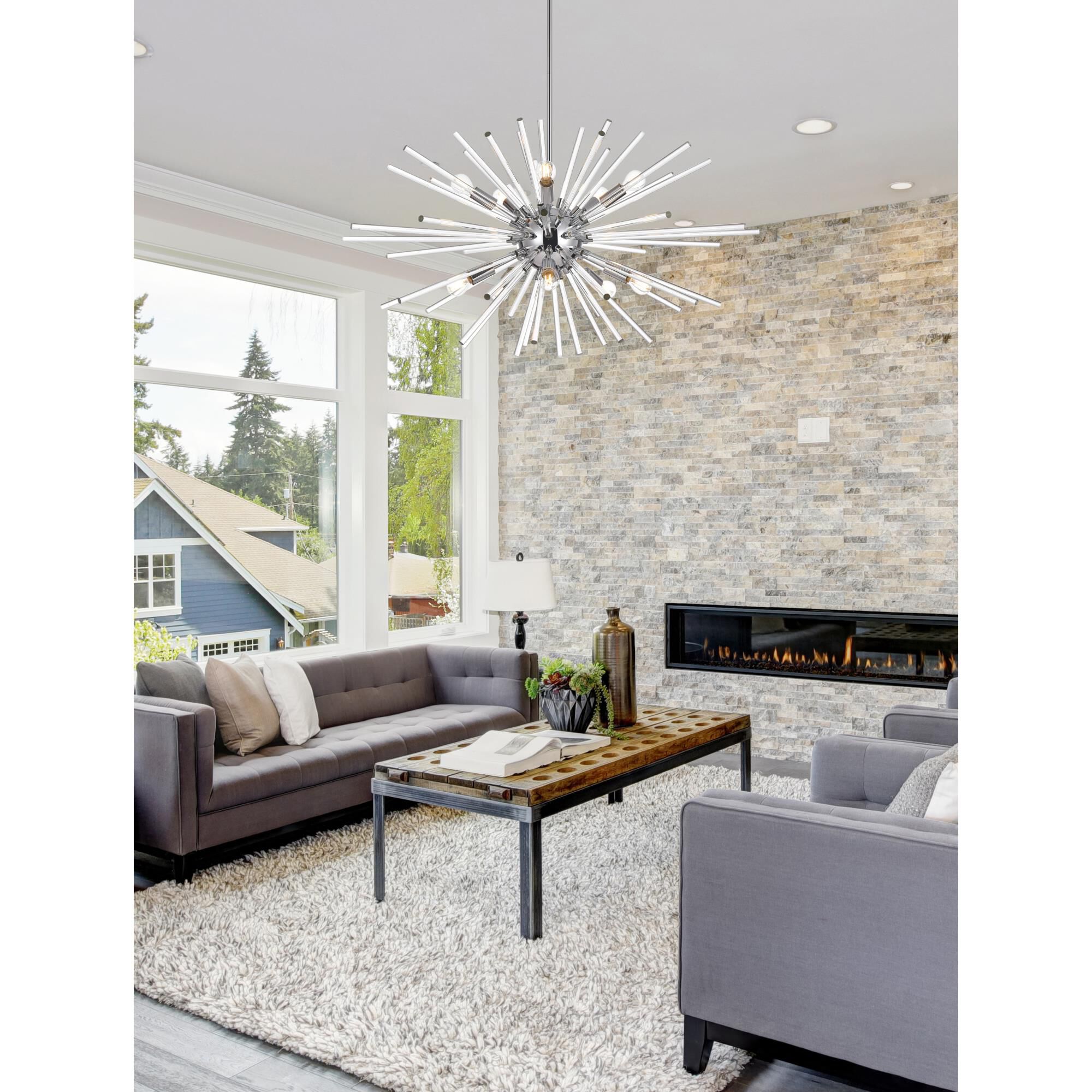 Sienna 36 Inch 10 Light Chandelier by Elegant Lighting