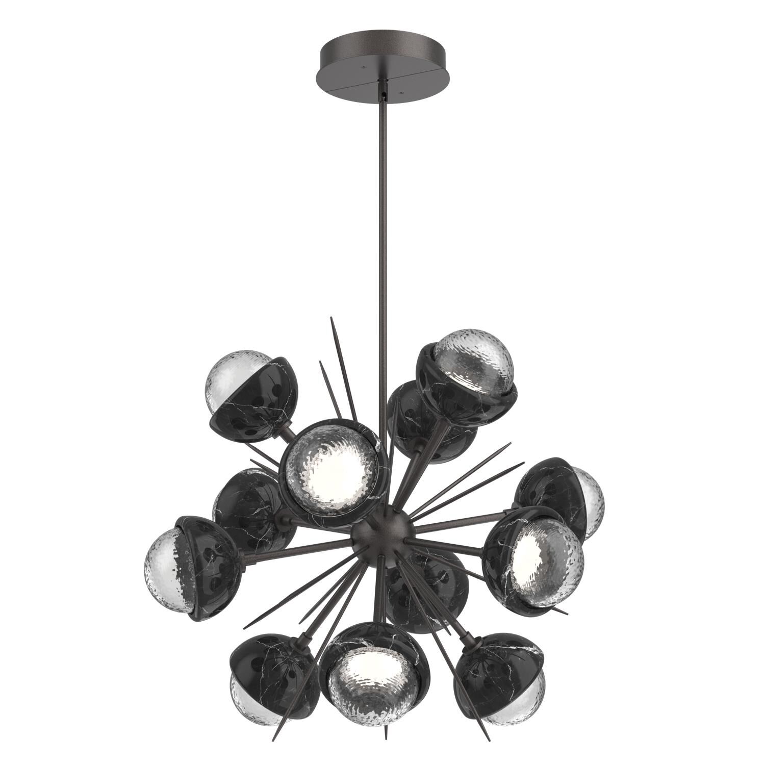 Shown in Graphite finish and Clear glass and Black Marble accent