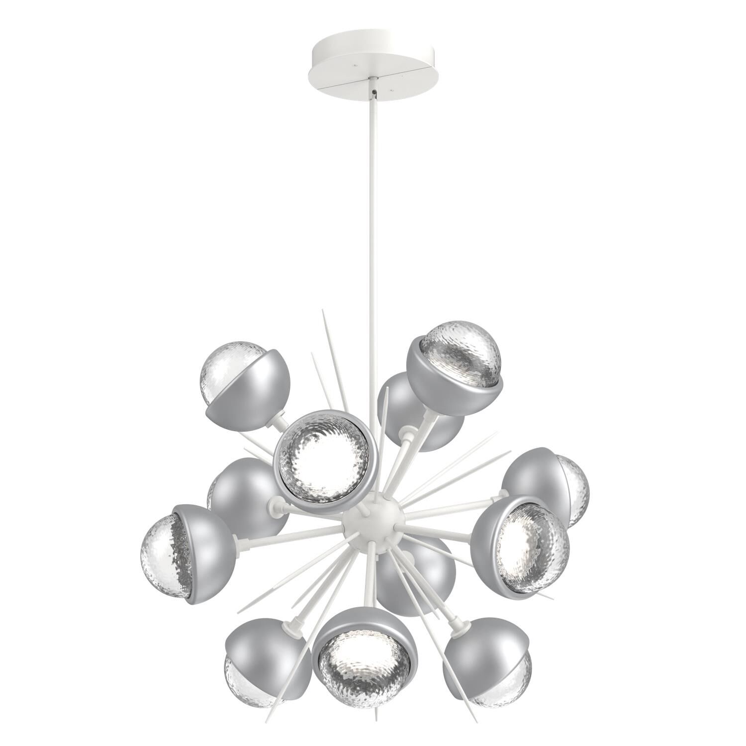 Shown in Salt White finish and Clear glass and Classic Silver accent