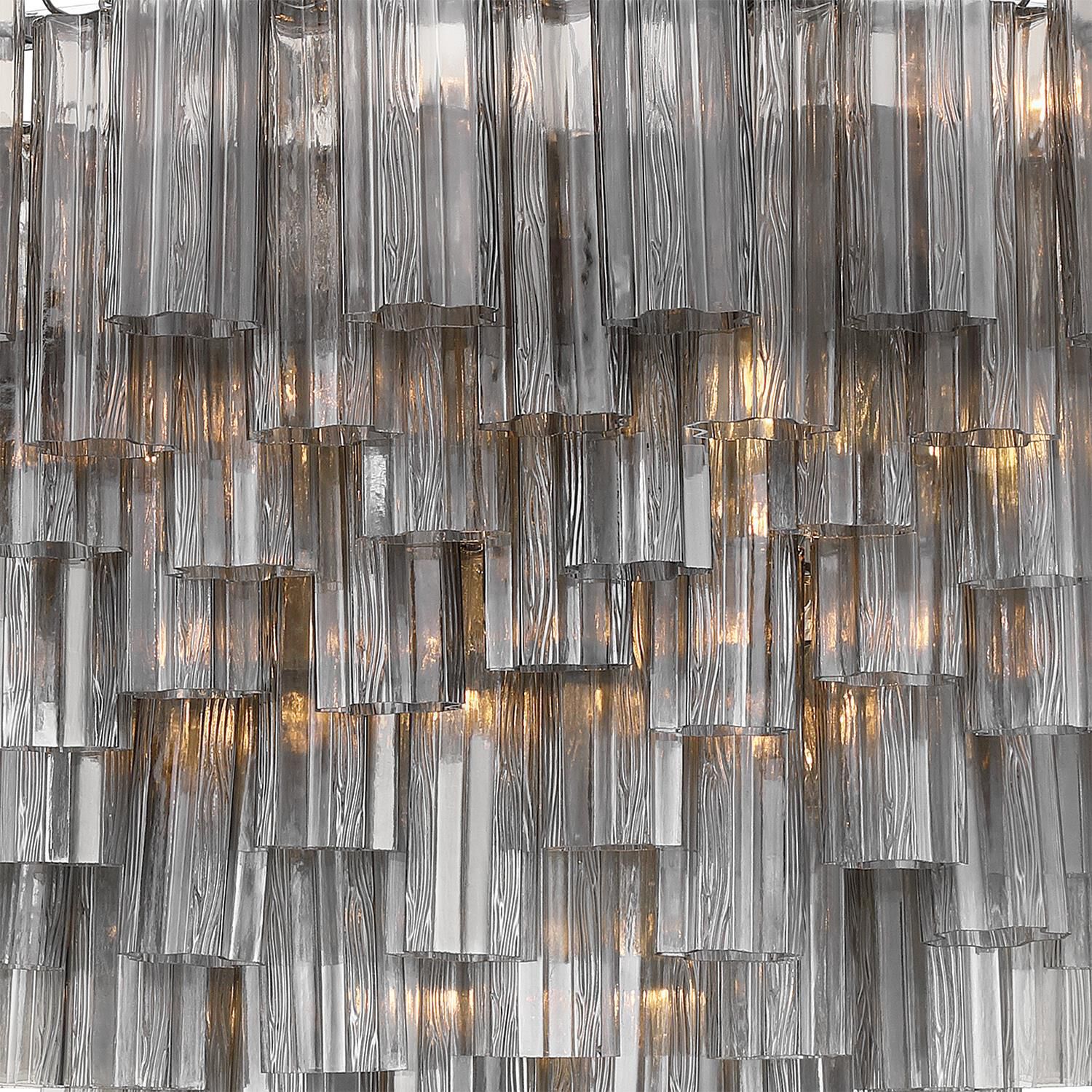 Shown in Polished Chrome finish and Tronchi Glass crystal