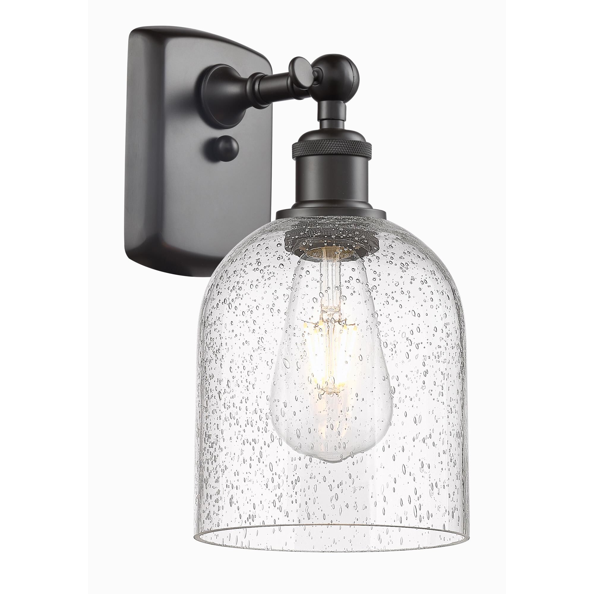 Shown in Oil Rubbed Bronze finish and Seedy glass