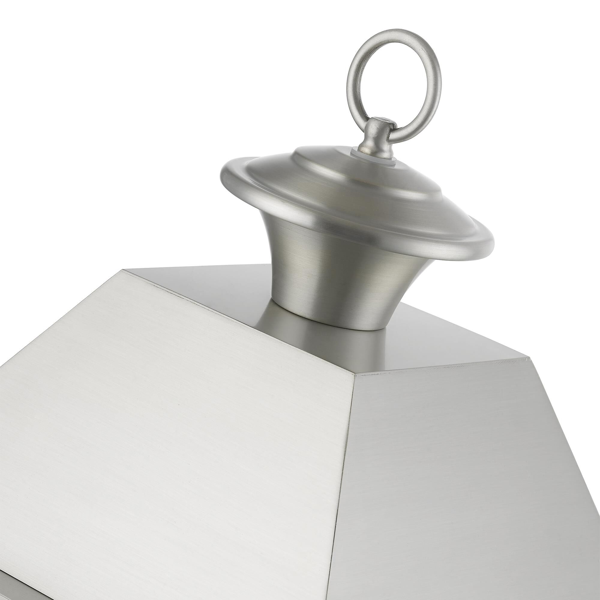 Shown in Brushed Nickel finish and Clear glass